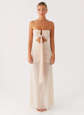 Shine Soft Lovie Maxi Dress - Beige