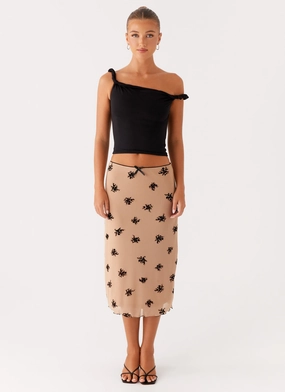 Durable Design Lined interior Rocca Midi Skirt - Nude