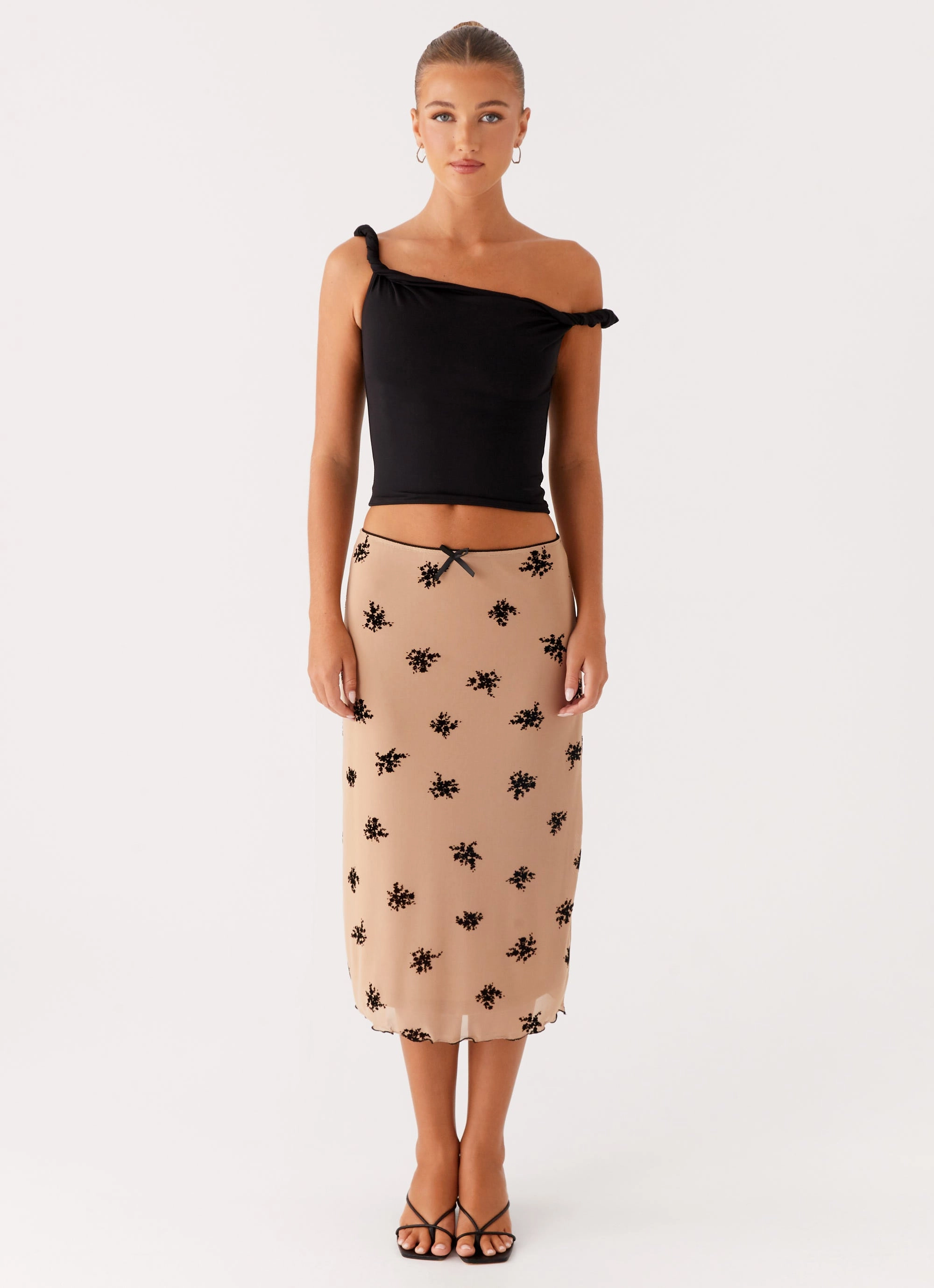 Durable Design Lined interior Rocca Midi Skirt - Nude