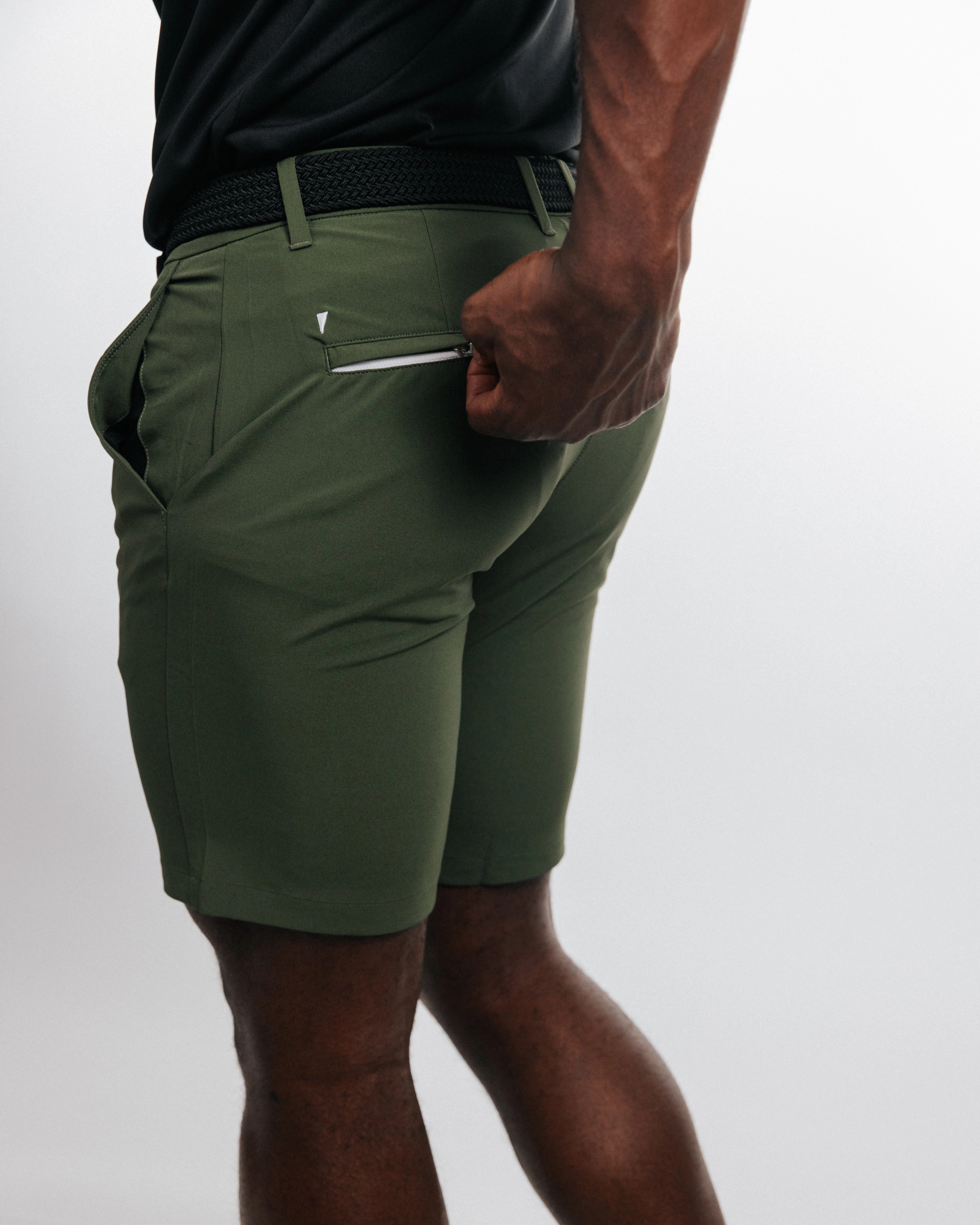 Men's Olive Golf Shorts EasyCareFabric