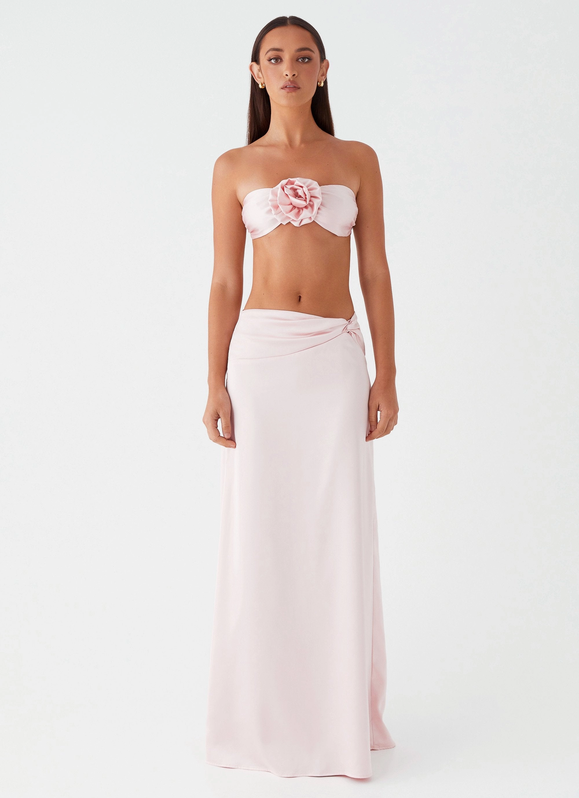 FadeResistant Coating Crescent Light Rose Bandeau Top - Pink