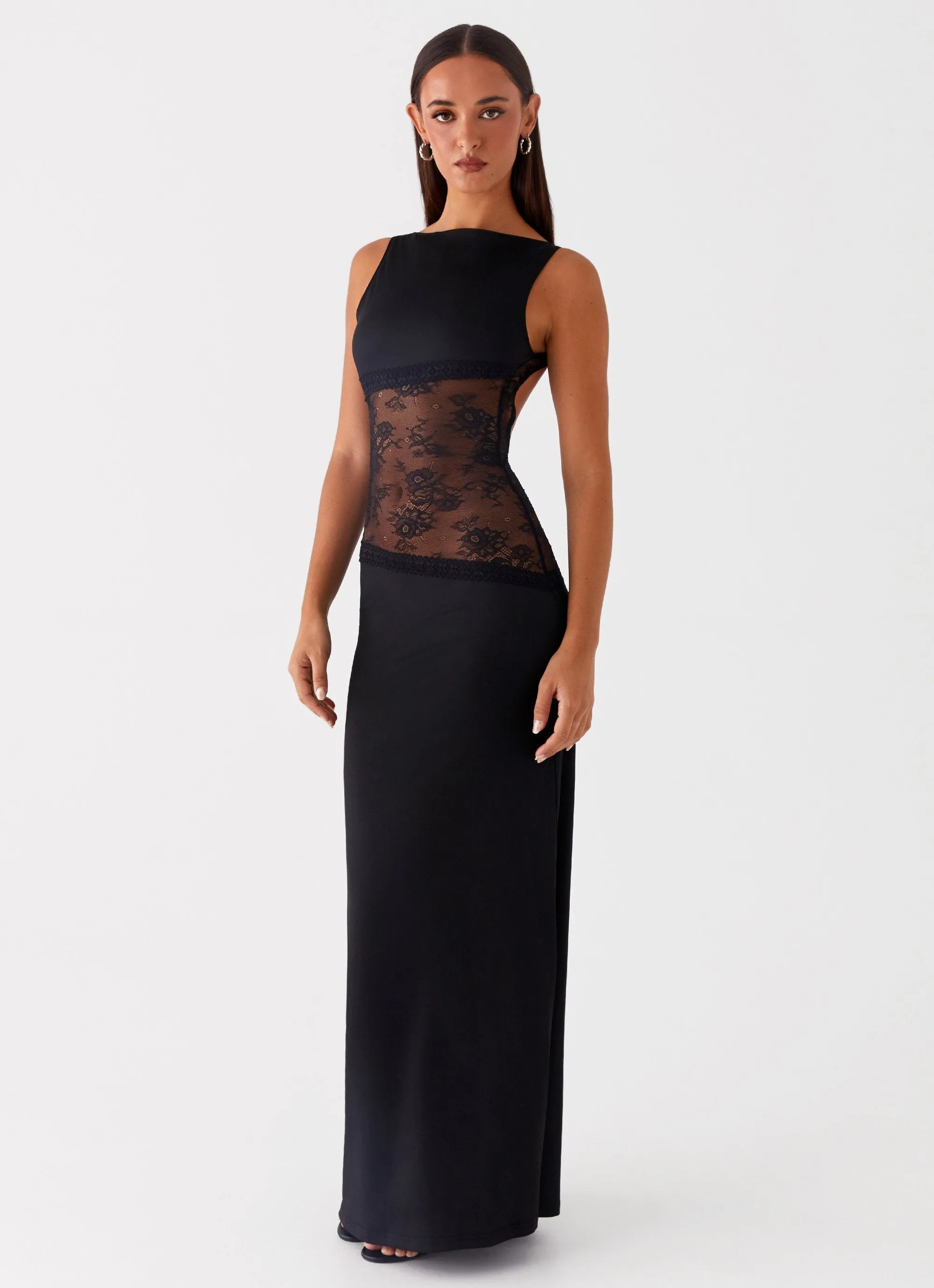Classic and Modern Edge Detail Lucinda Maxi Dress - Black