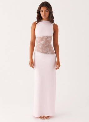 Lucinda Maxi Dress - Pink Puff-Sleeve Pure Shape