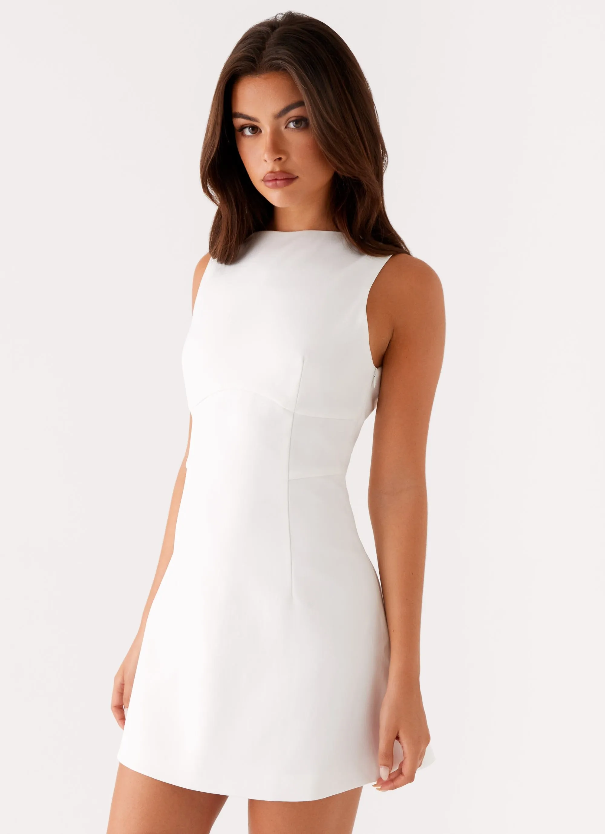 Lulita Mini Dress - White Luxe Appeal Belted-Style