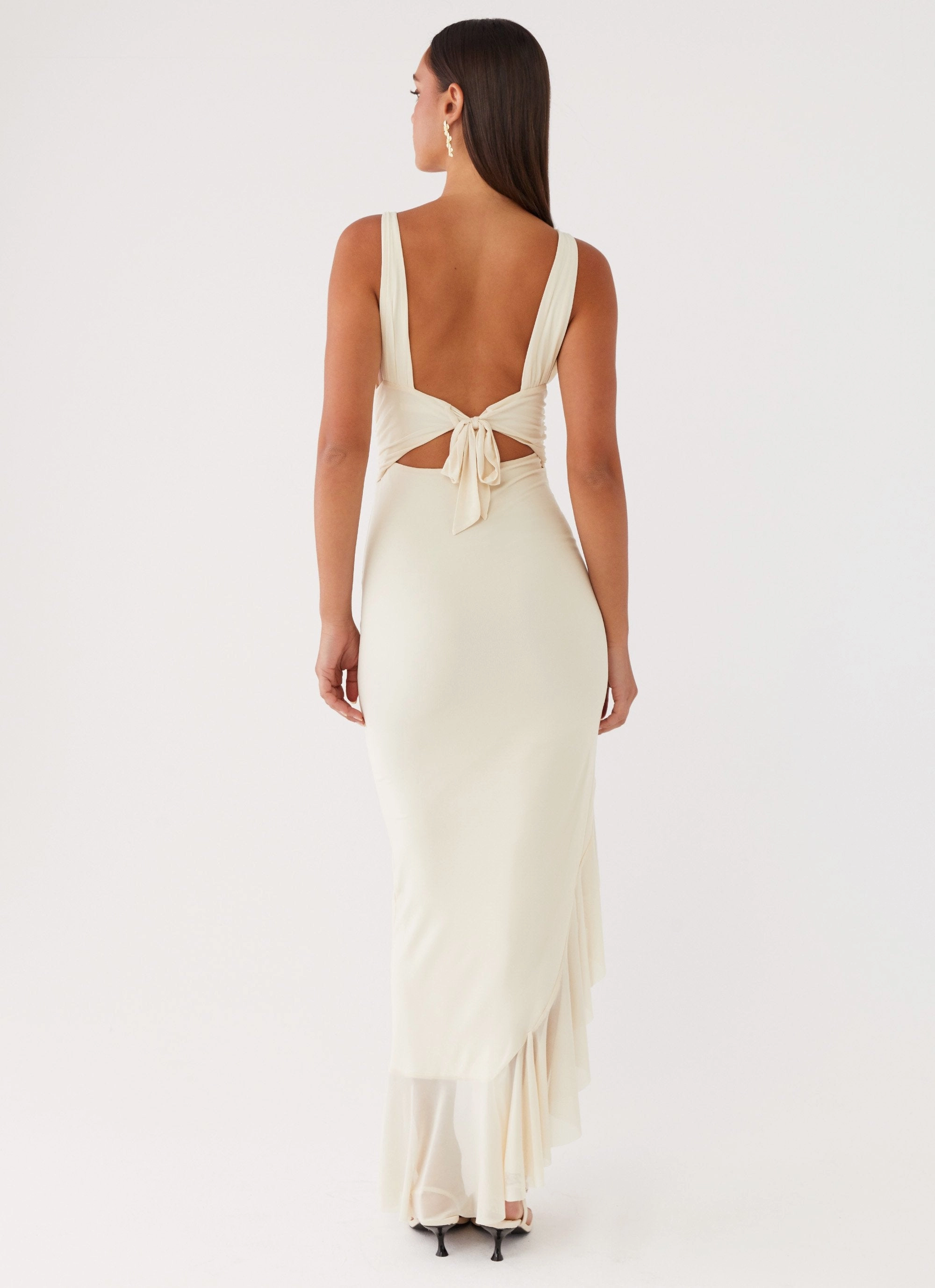 Luna Eclipse Cut Out Maxi Dress - Lemon Light and breezy summer dress Elegant Layer