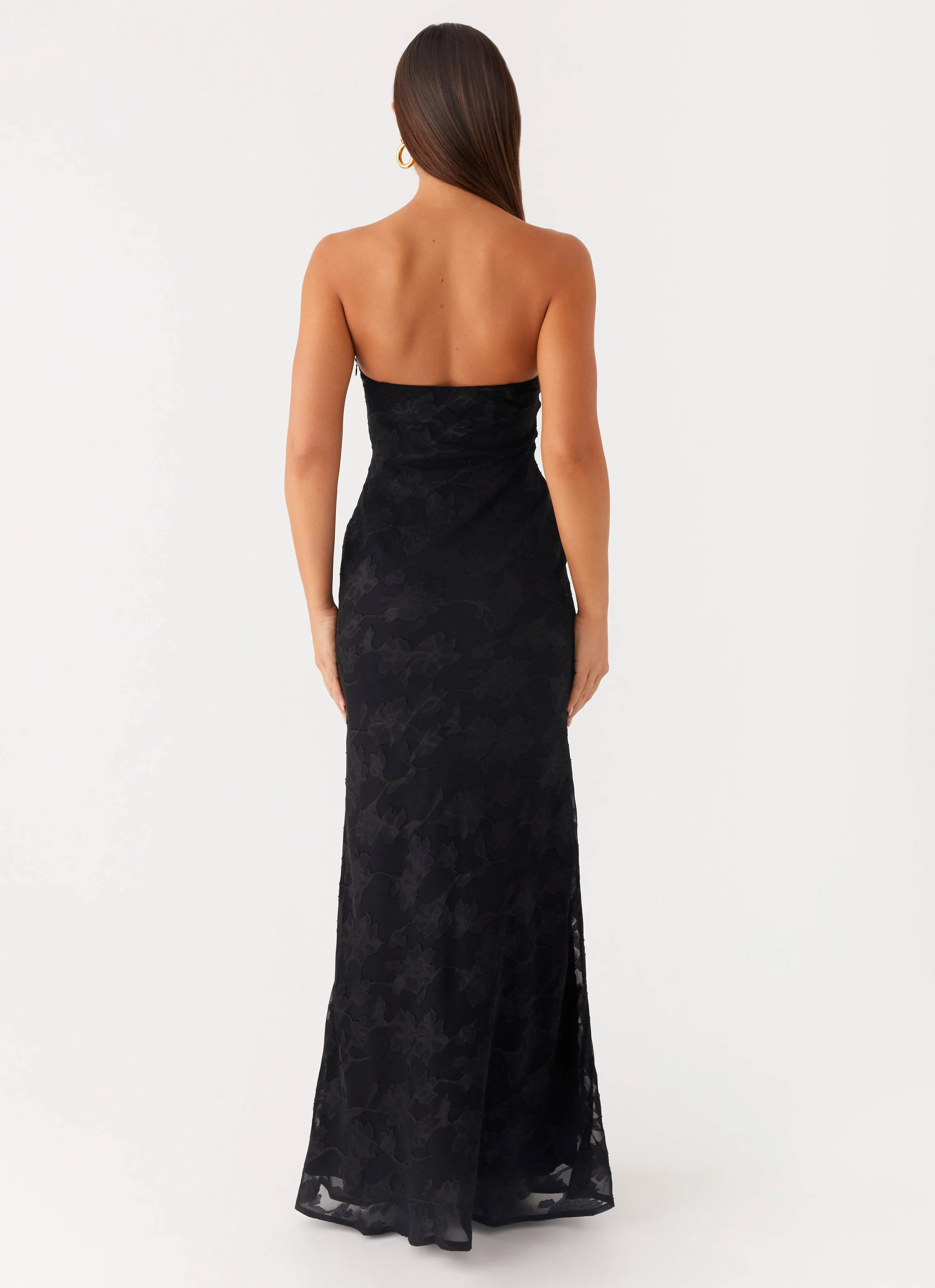 Shine Skin Dropped-Waist Lunar Maxi Dress - Black
