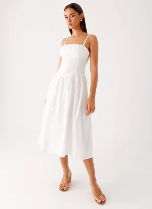 Phillipa Midi Dress - White Smooth Vibes Style Moment