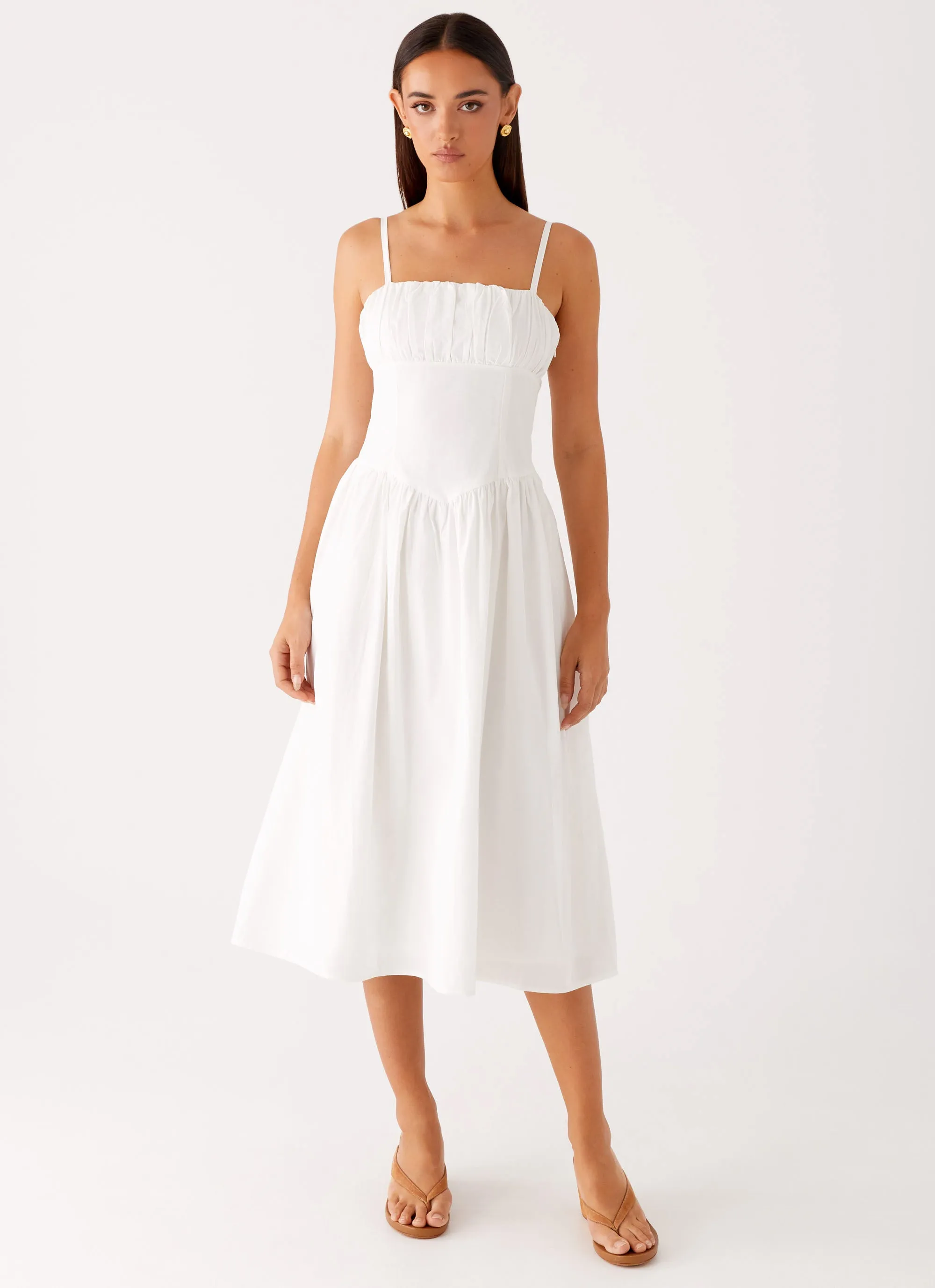 Phillipa Midi Dress - White Style Base