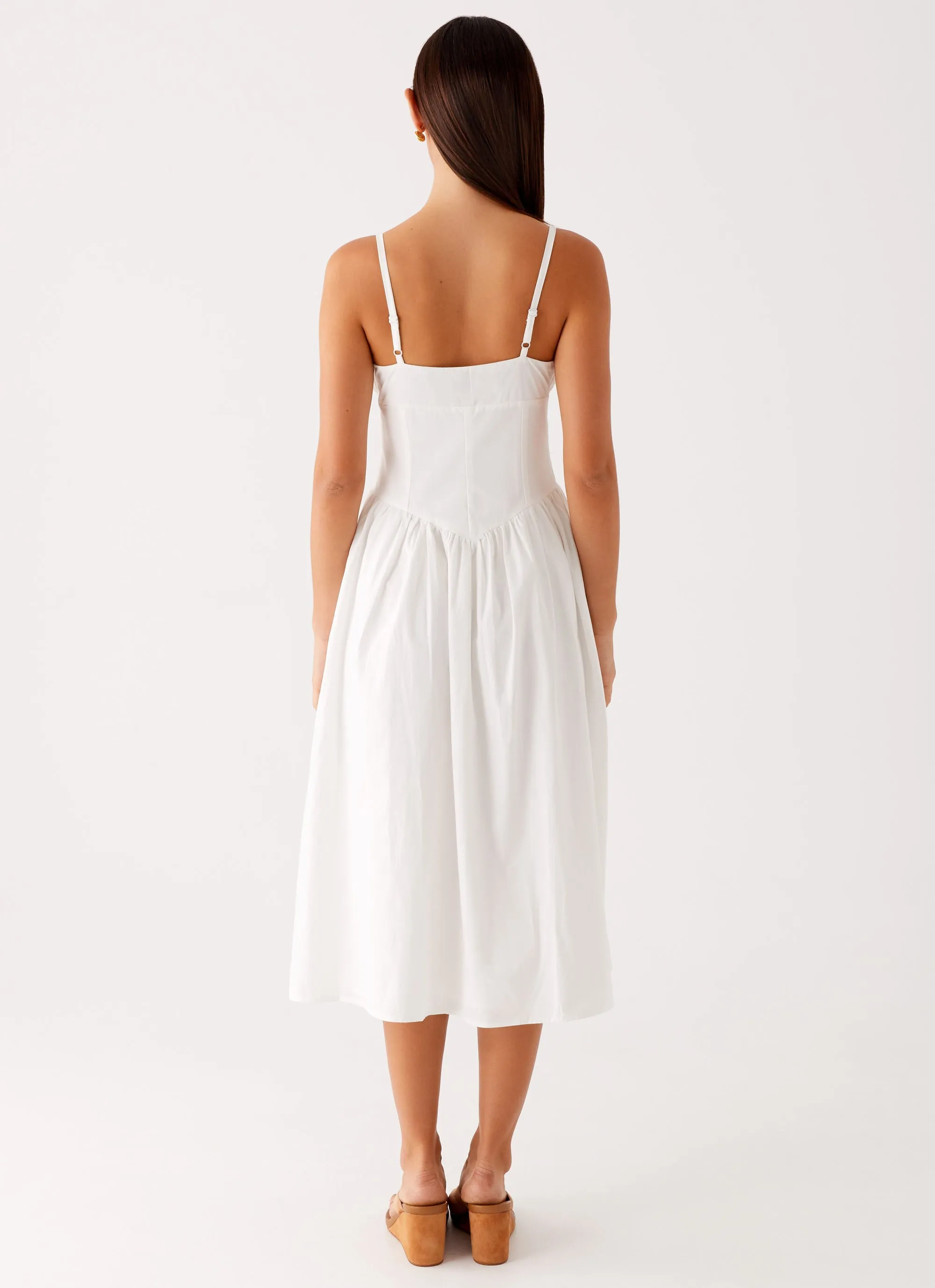 Chic Design Compressible Phillipa Midi Dress - White