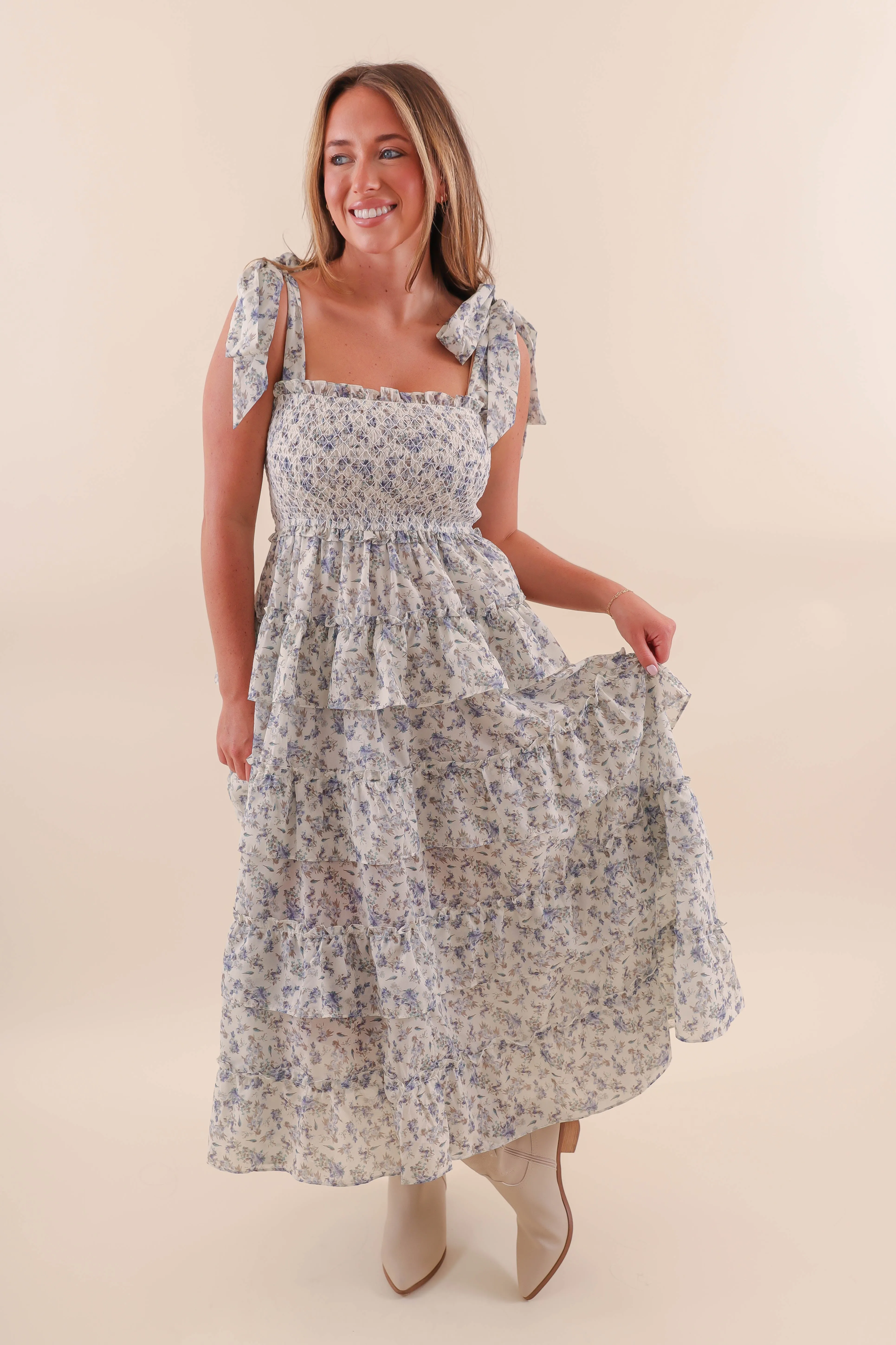 Dainty Finish A Graceful Moment Midi Dress