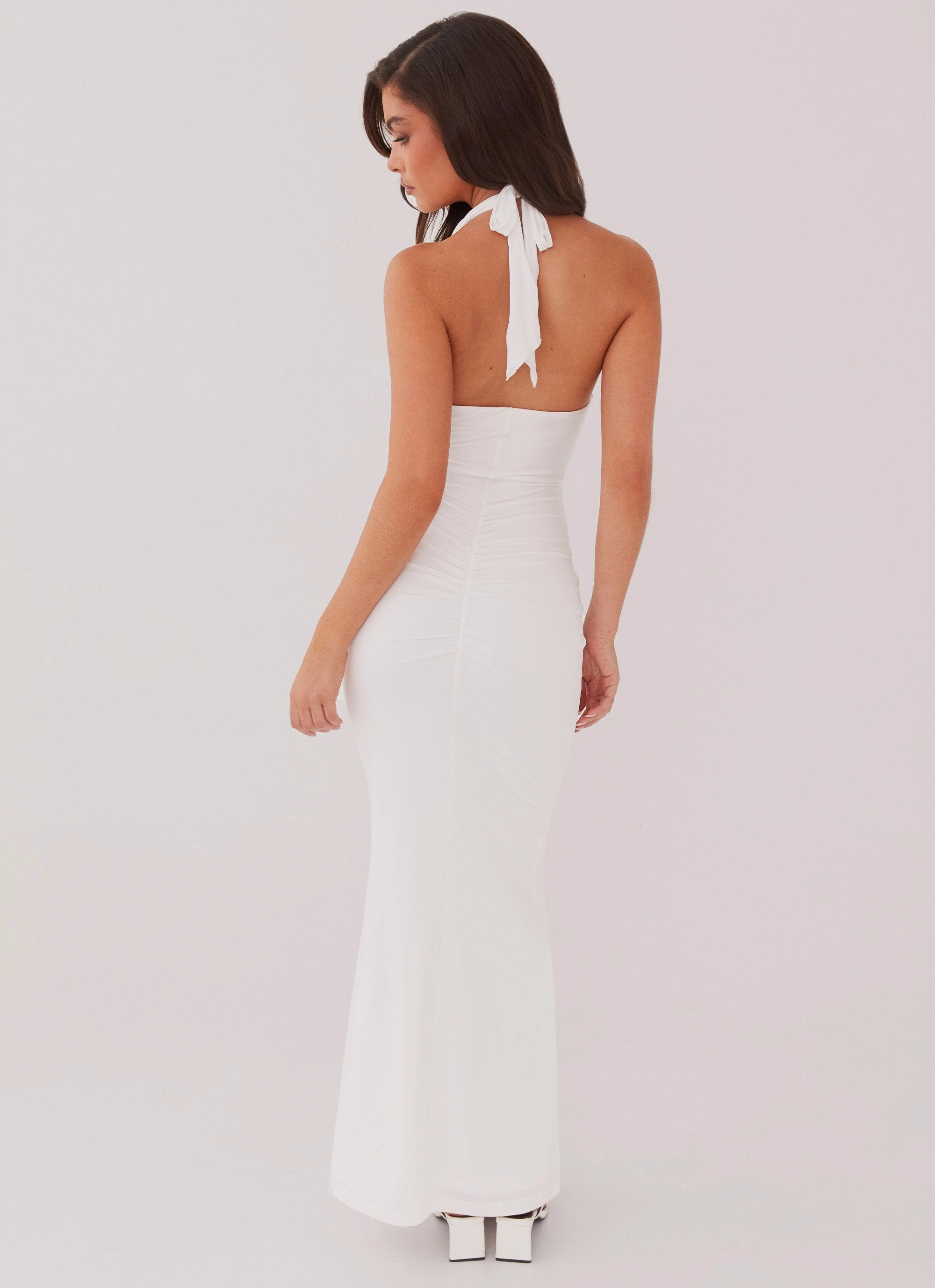 Allanna Frill Maxi Dress - White Vibrant pattern