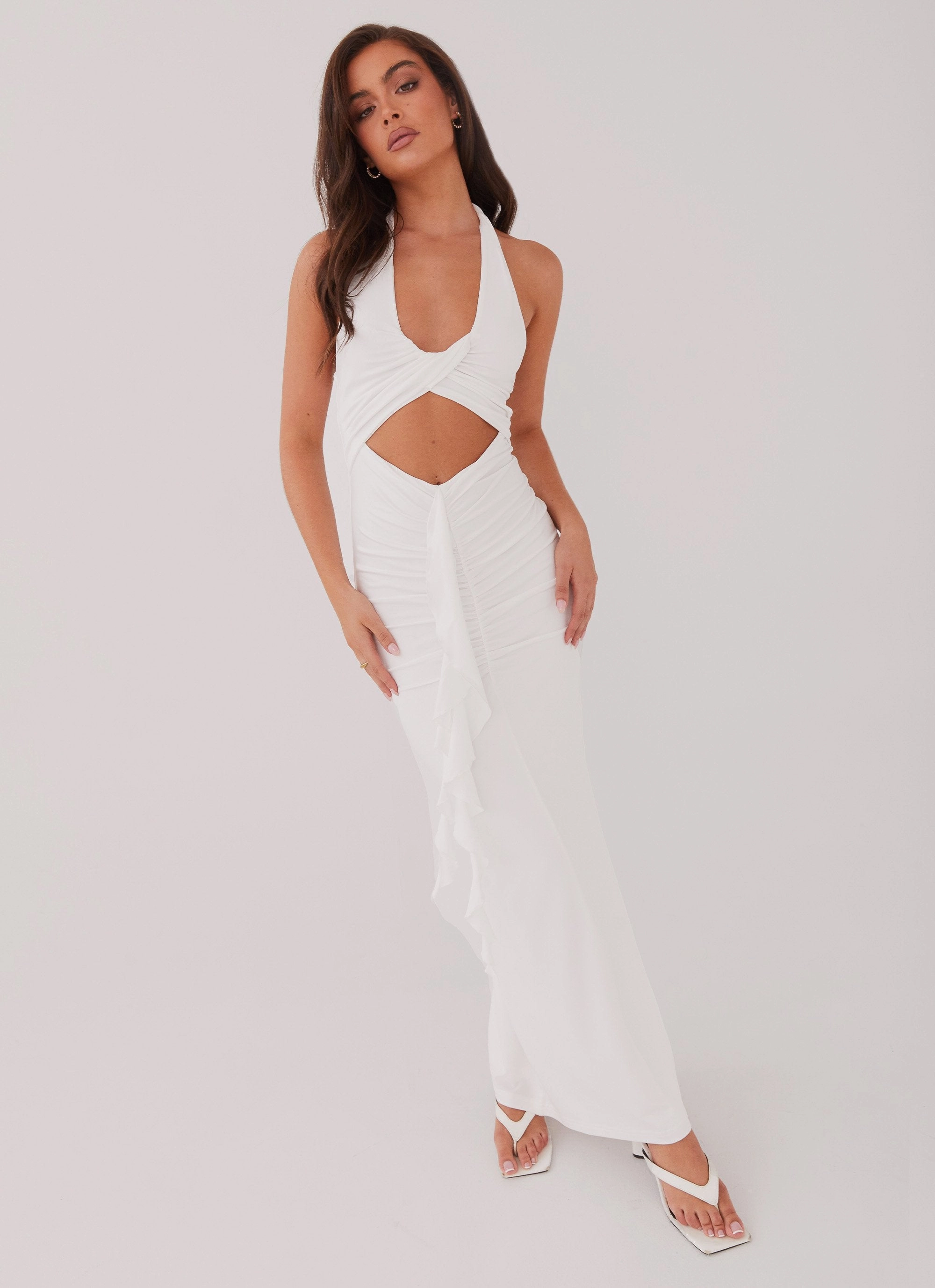 Allanna Frill Maxi Dress - White All Wear