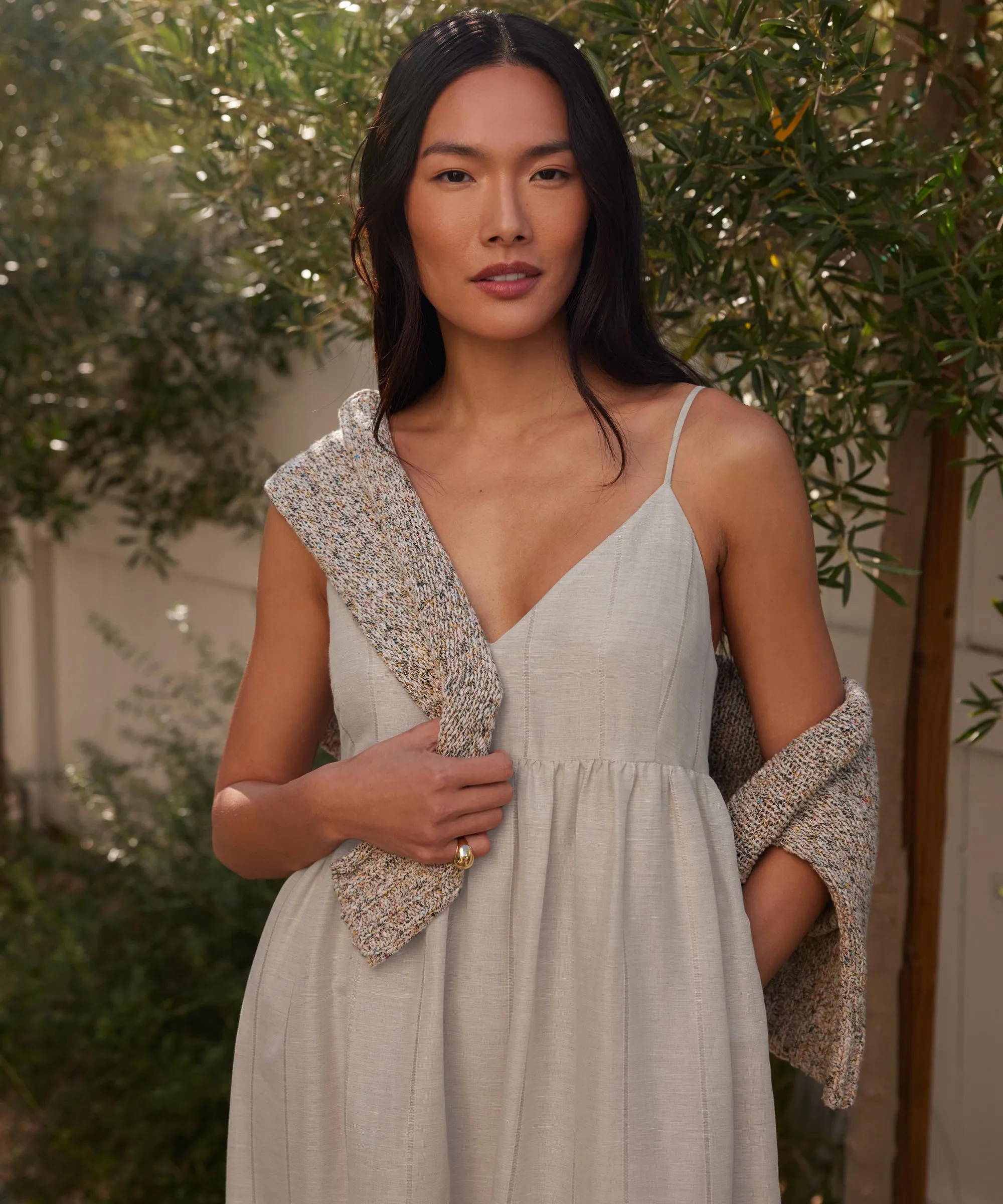 Cove Dress Sweetheart-Neck Fine Texture