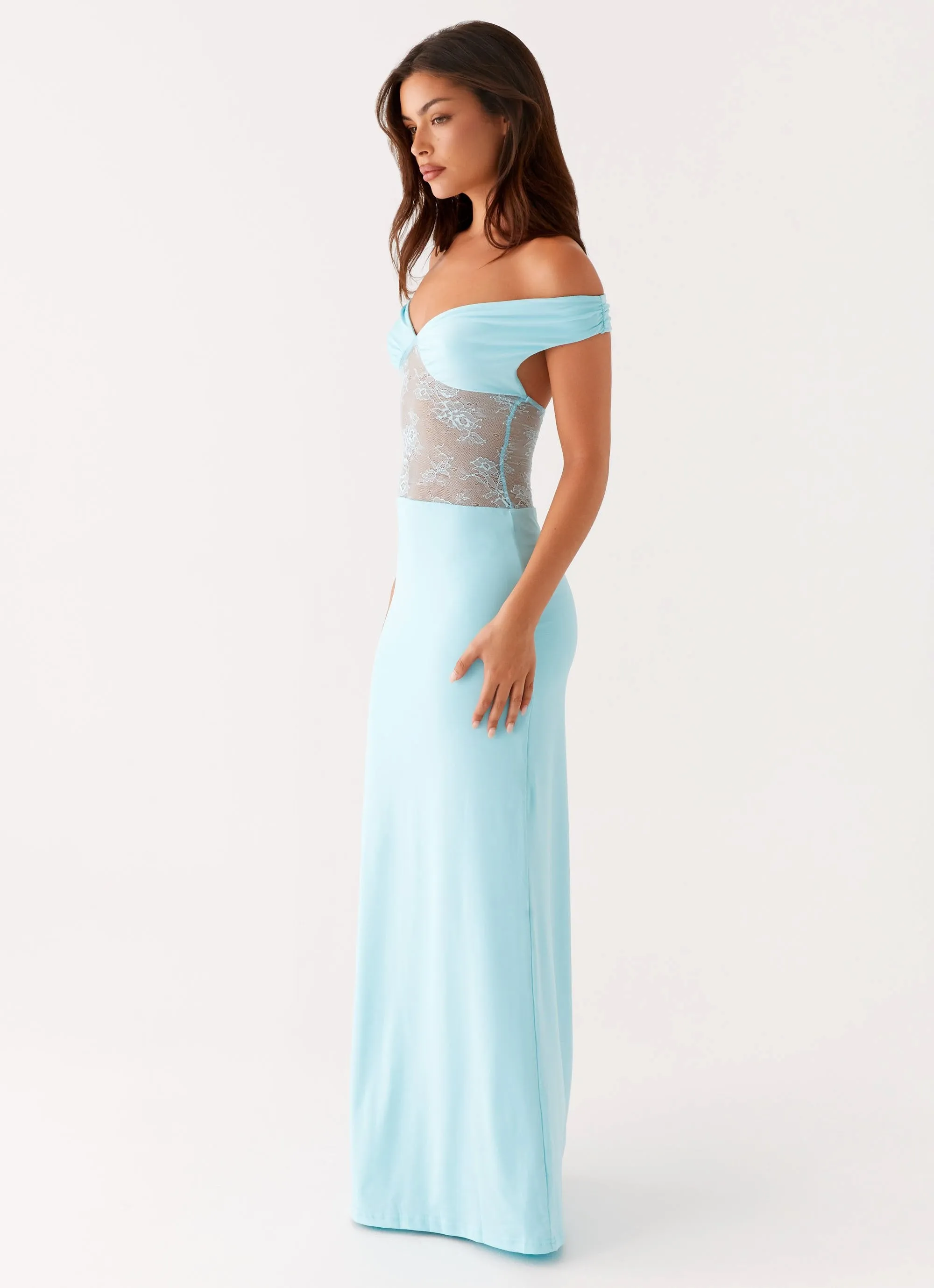 Walkable Flow All Timewear Infatuation Lace Maxi Dress - Turquoise