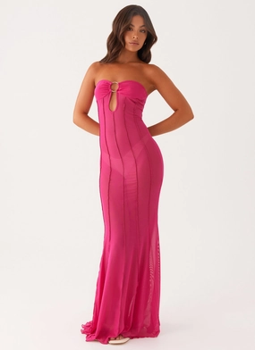 Kennedy Maxi Dress - Fuchsia Flattering Shape Wear
