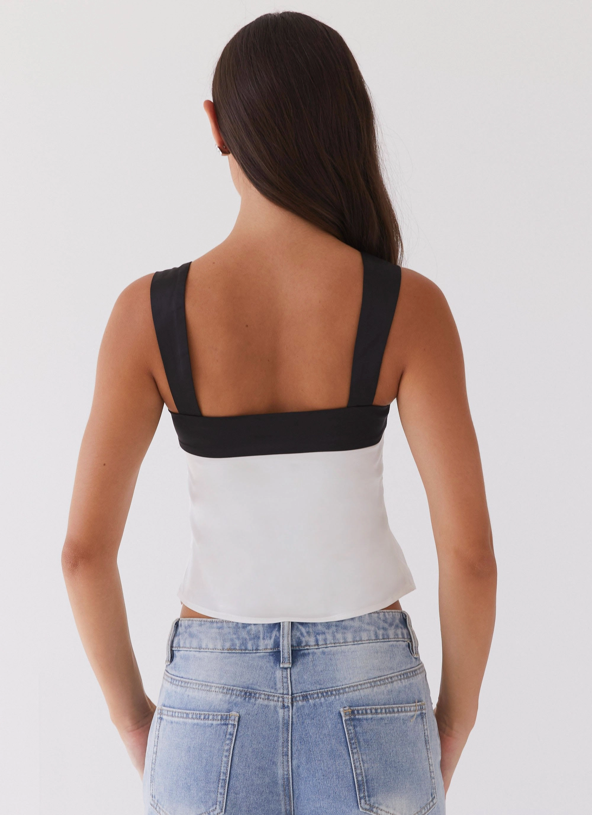 Lylah Satin Top - Noir Pearl Lightweight