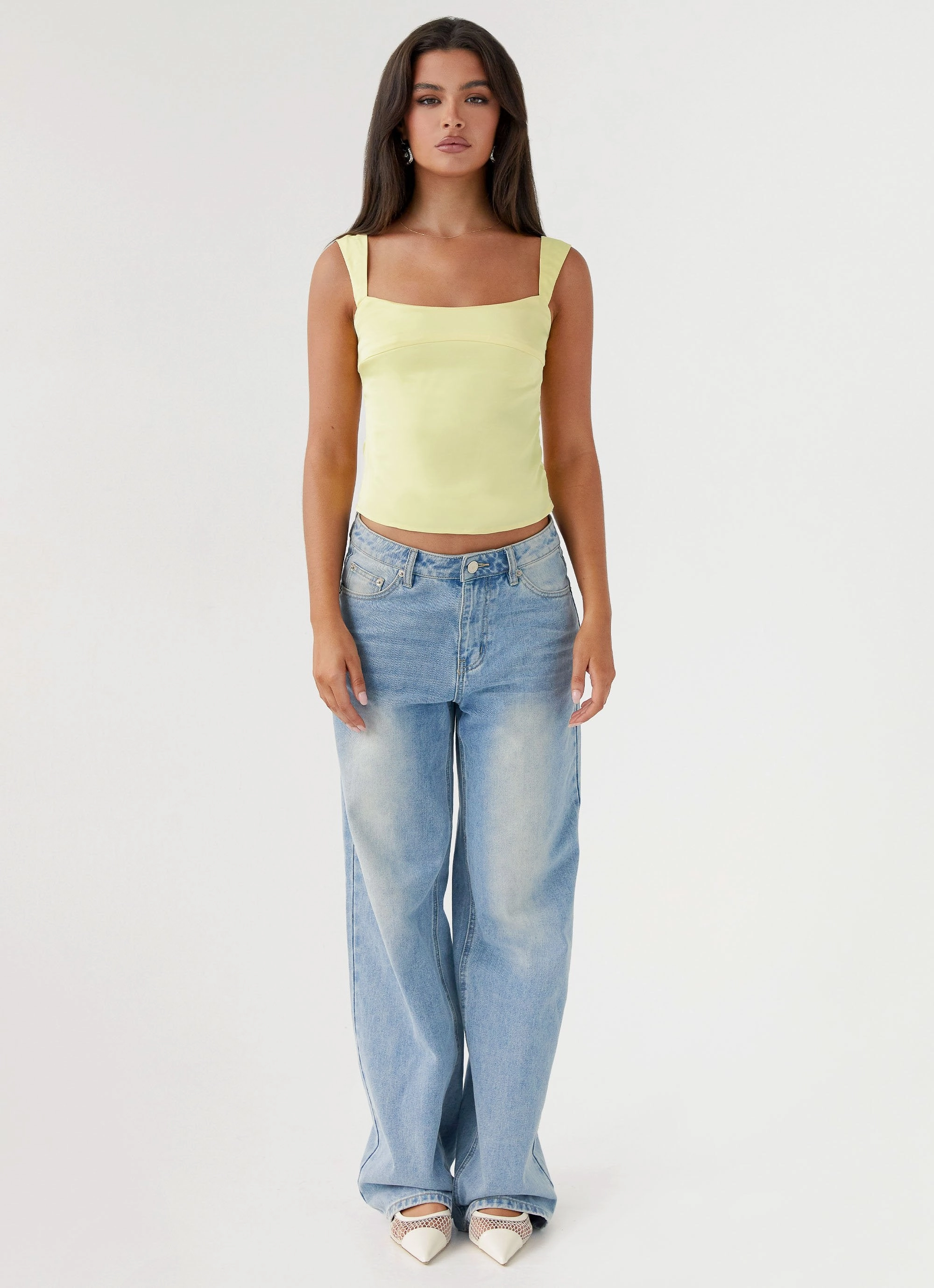 EcoCertified Lylah Satin Top - Yellow
