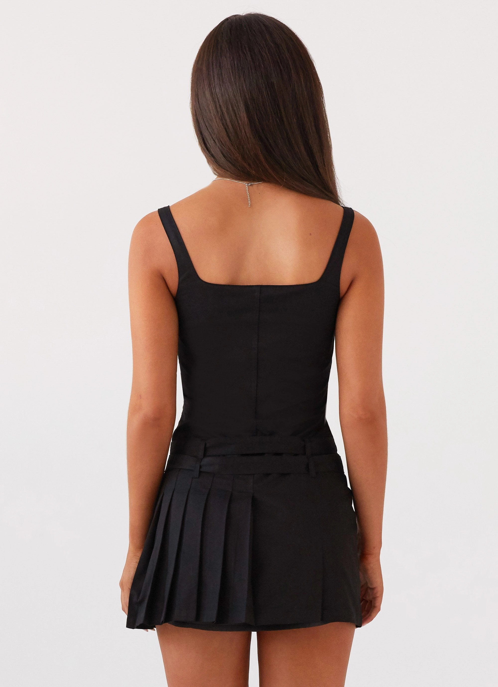 Lynette Buckle Mini Dress - Black Relax Feel
