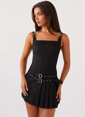 Seasonal Essential Lynette Buckle Mini Dress - Black