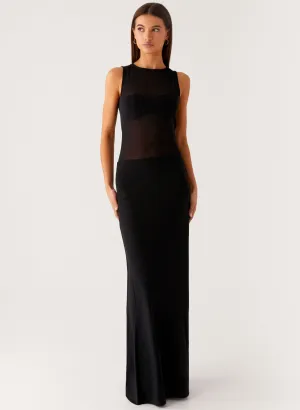 Lyria Mesh Maxi Dress - Black Chill Mode