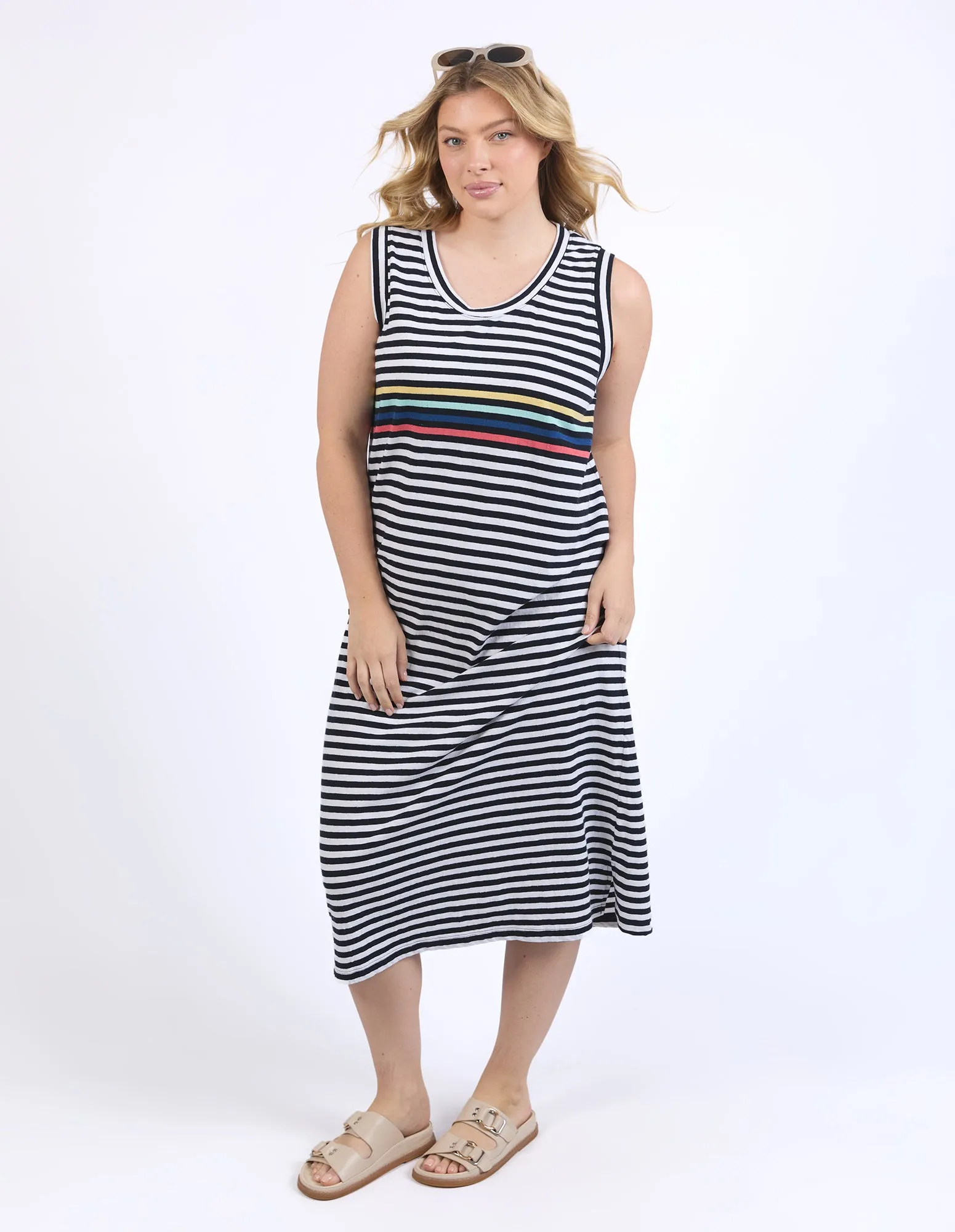Lyric Tank Dress - Navy/White Stripe