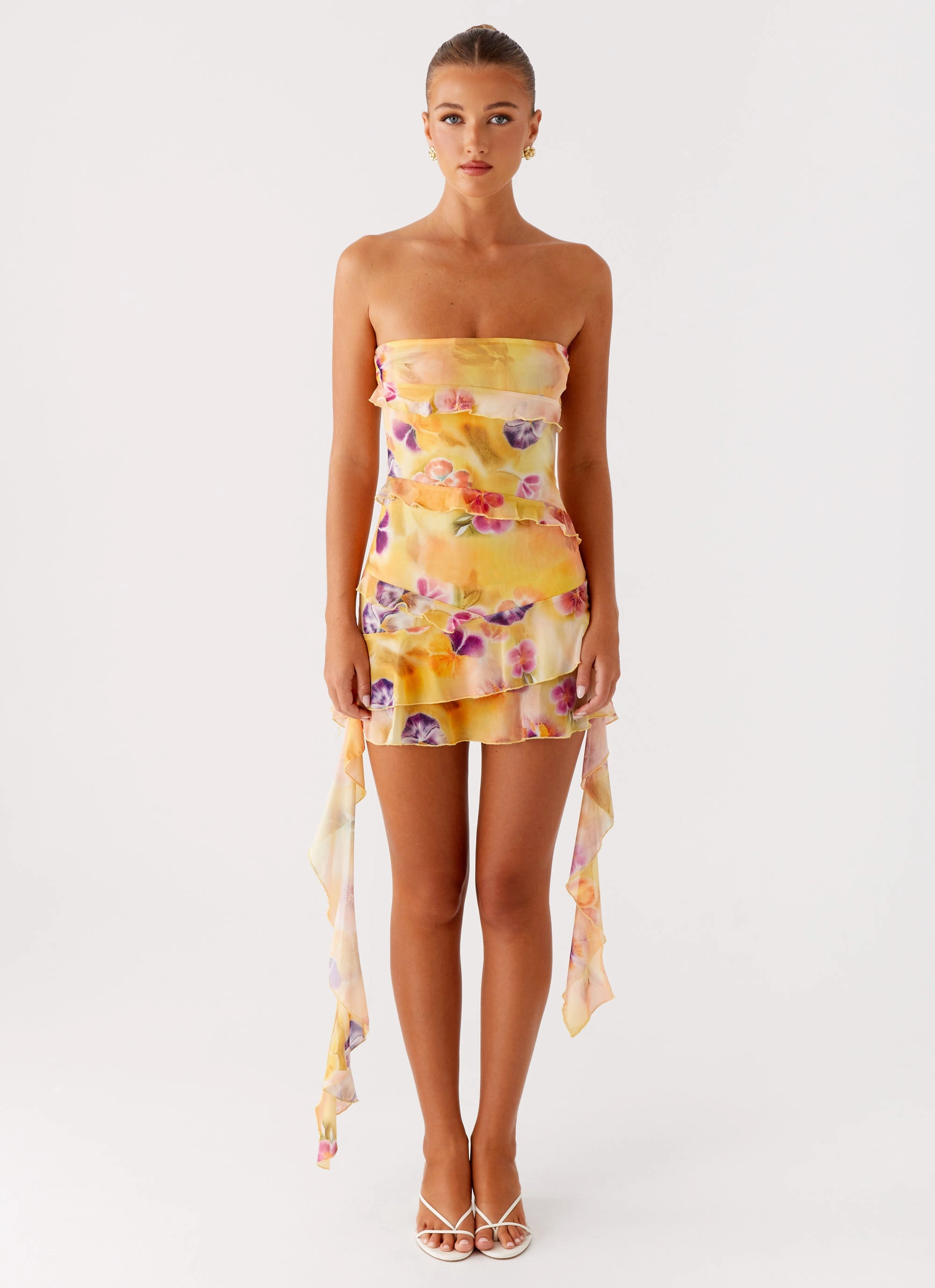 Macey Mini Dress - Sunburst Floral Light Coral Inner Feel
