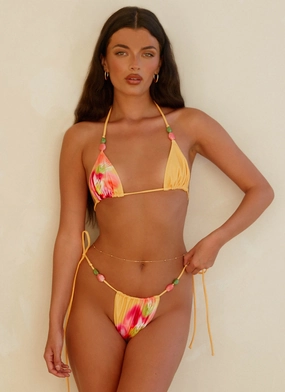 Stylish Gear Rach Bikini Top - Orange Tropical