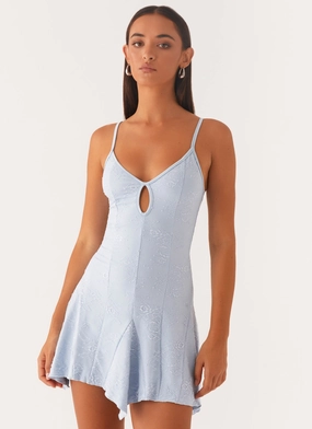 Stylish and Simple Surry Mini Dress - Blue