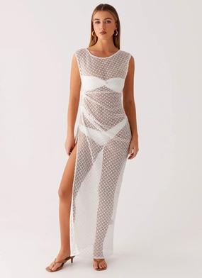 Maeva Maxi Dress - White Gathered Skirt
