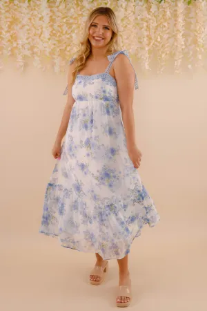 Light Mood Free Shape Pinch Me Midi Dress-Blue