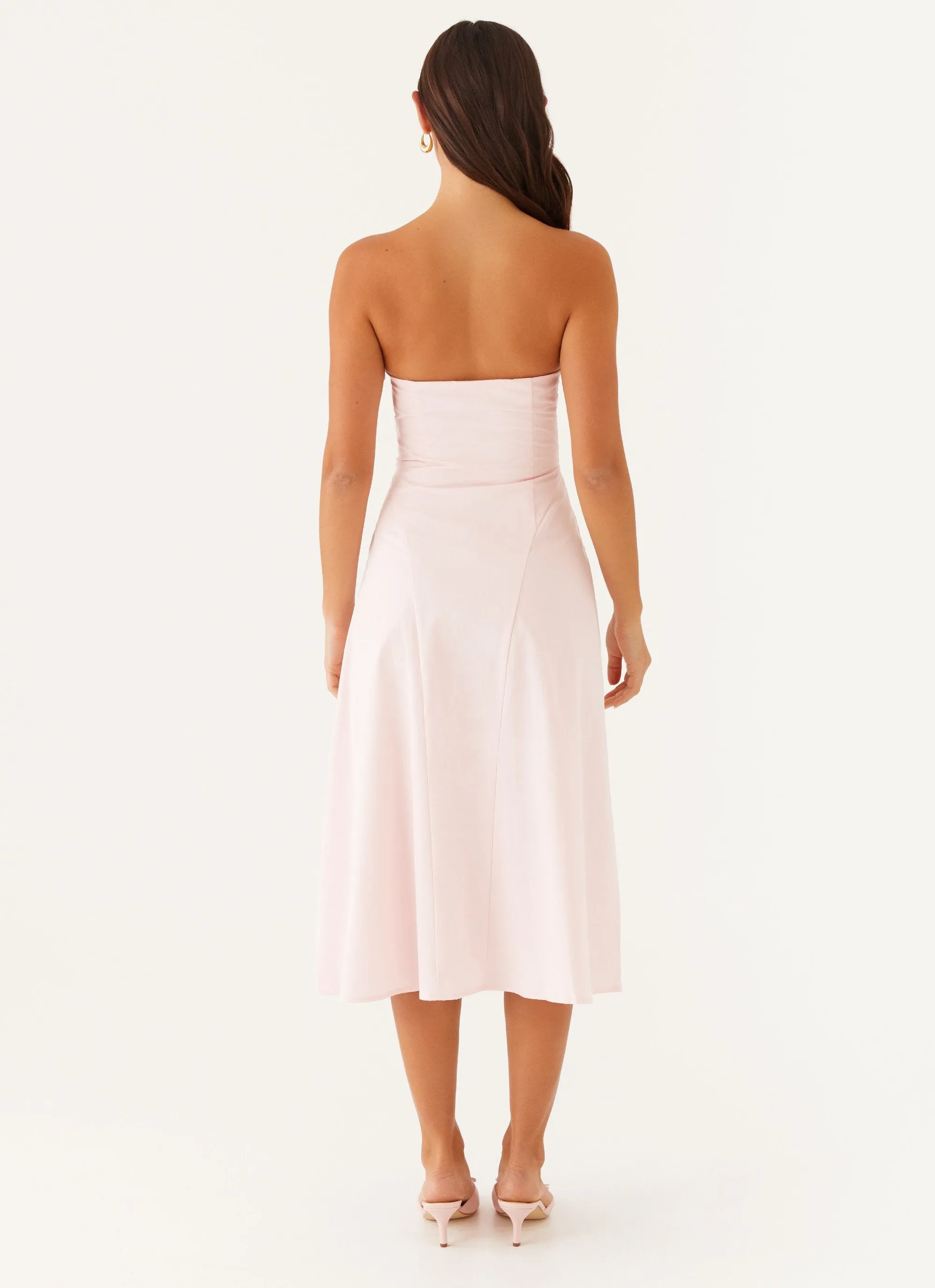 Maika Strapless Midi Dress - Pink Relaxed day dress Relaxed Movement