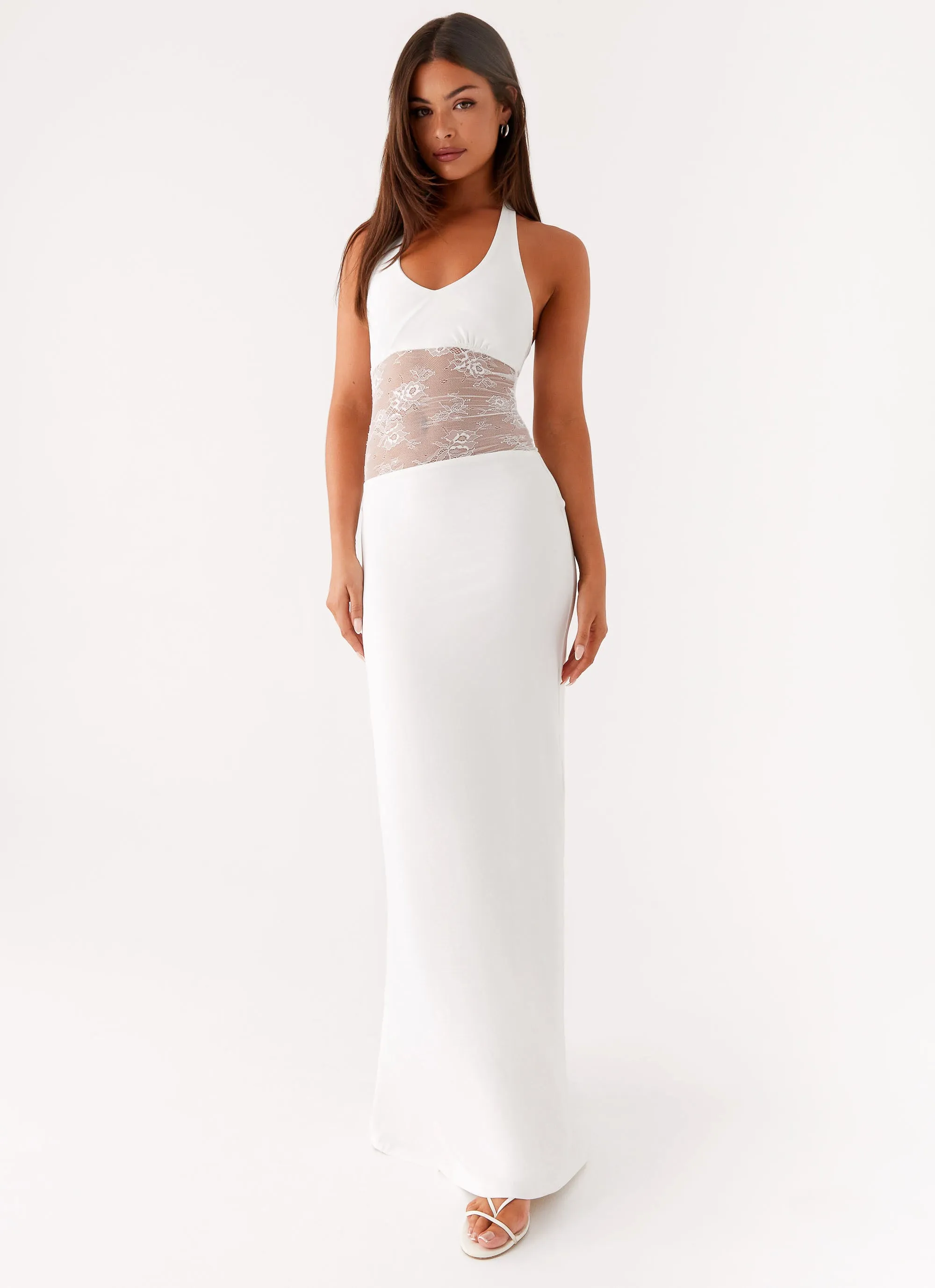 Main Focus Maxi Dress - White Soft-Lining Timeless Comfort