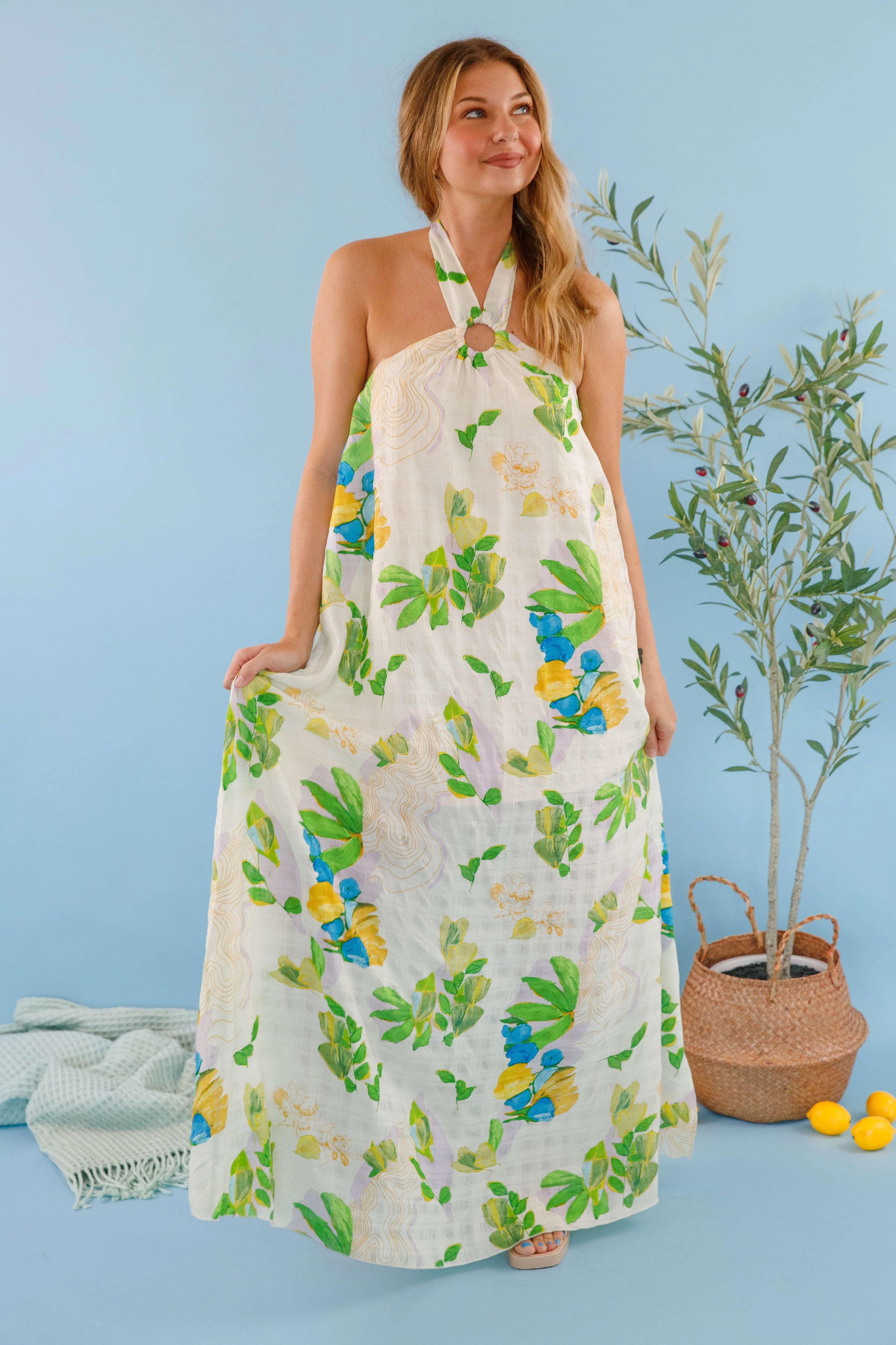 Make It Your Own Maxi Dress Hook-And-Eye Pleat-Front