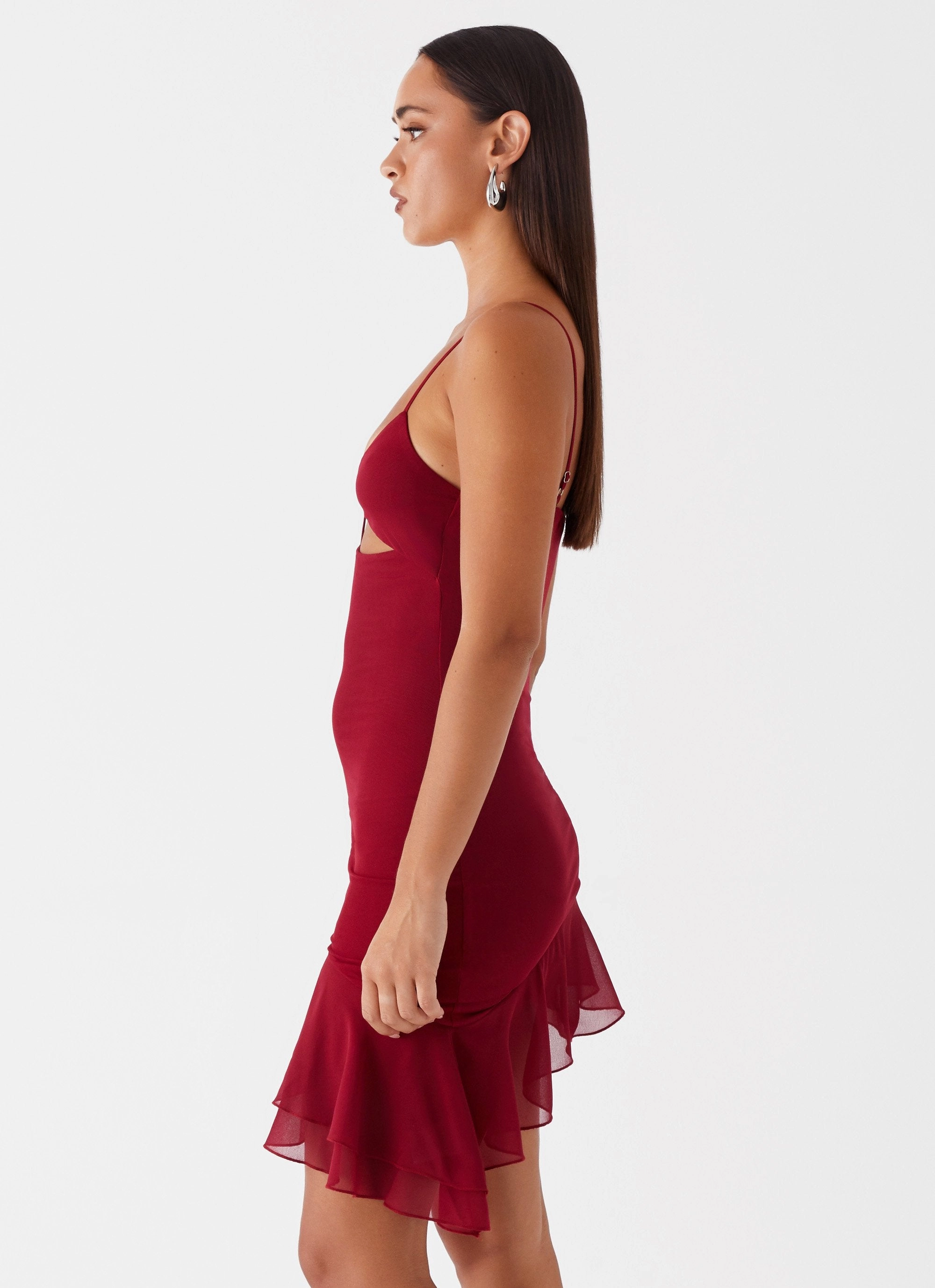 Mallory Mini Dress - Cherry Red Sharp Style