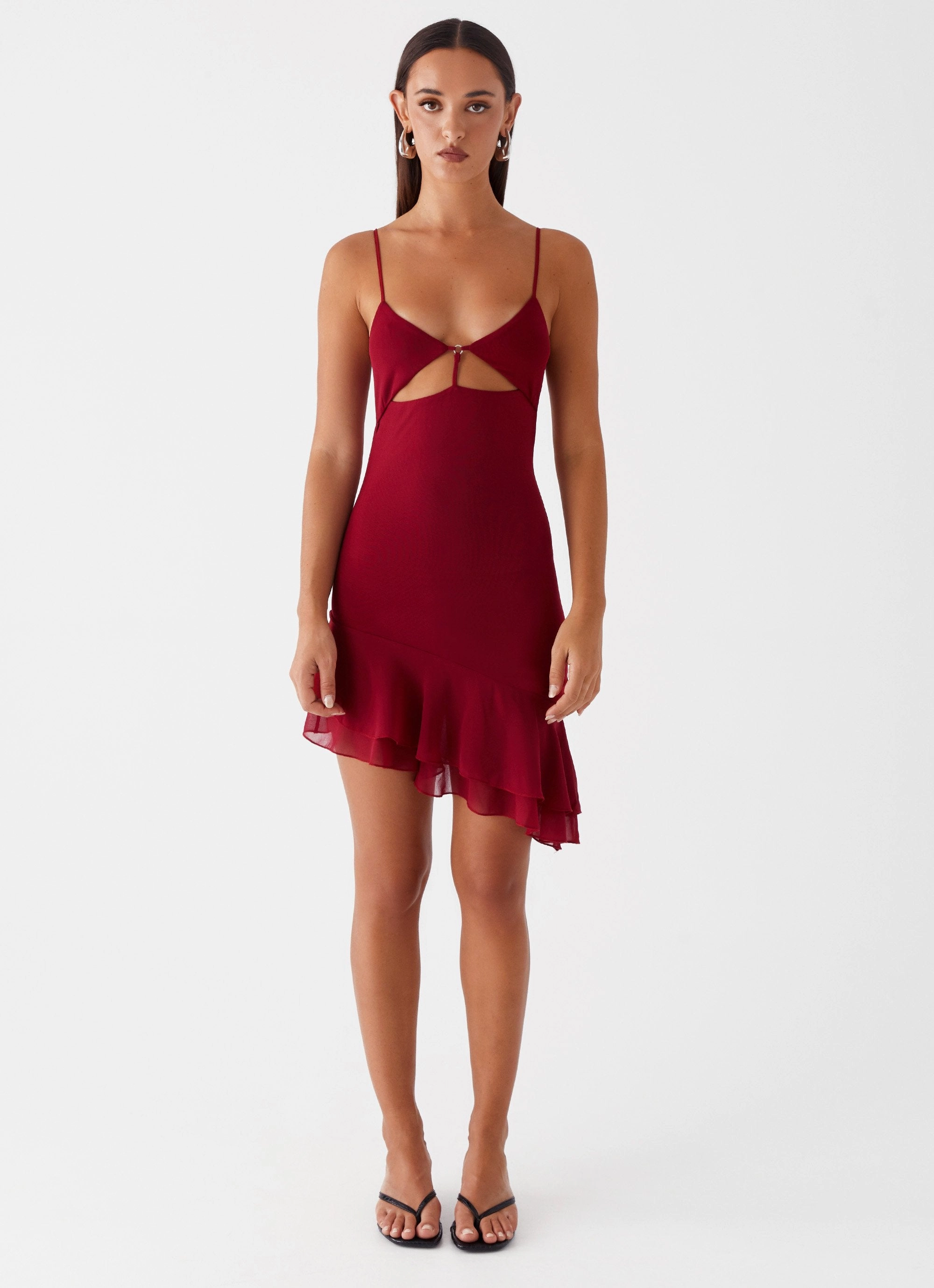 Mallory Mini Dress - Cherry Red Subtle design