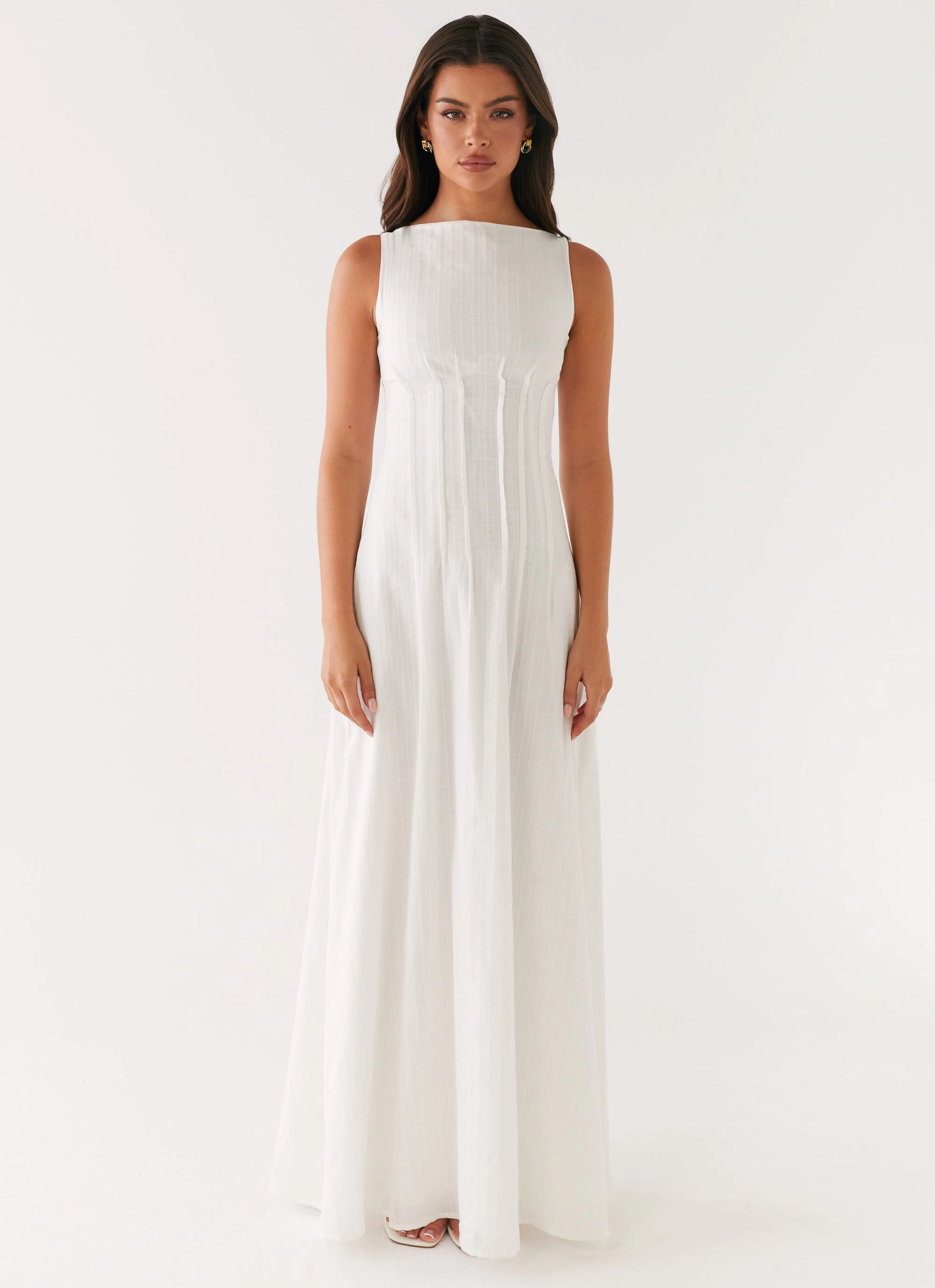 Maloney Maxi Dress - White Hook-And-Eye