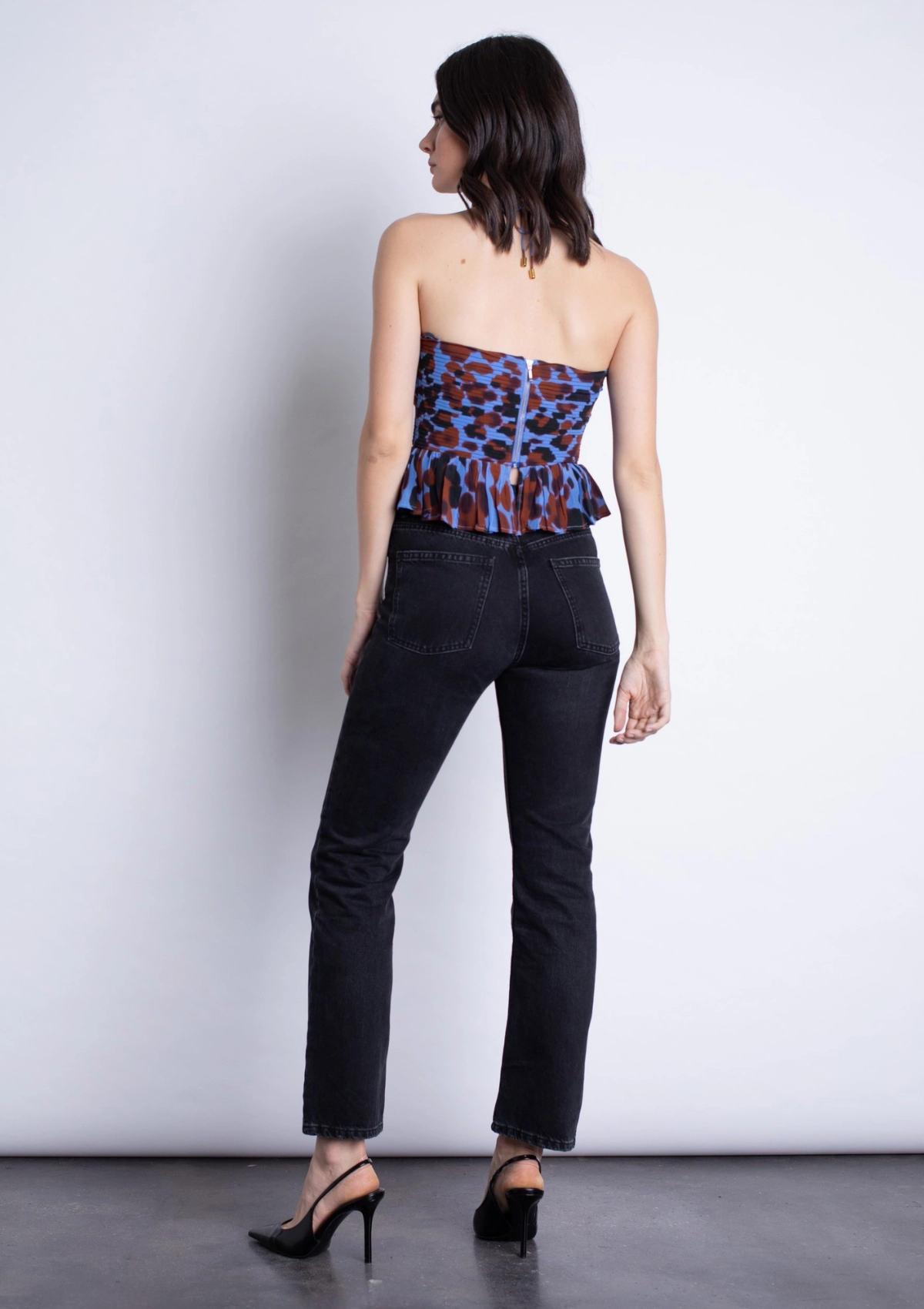 Malwa Print Top V-neck Shirt Silicone Grip Interior