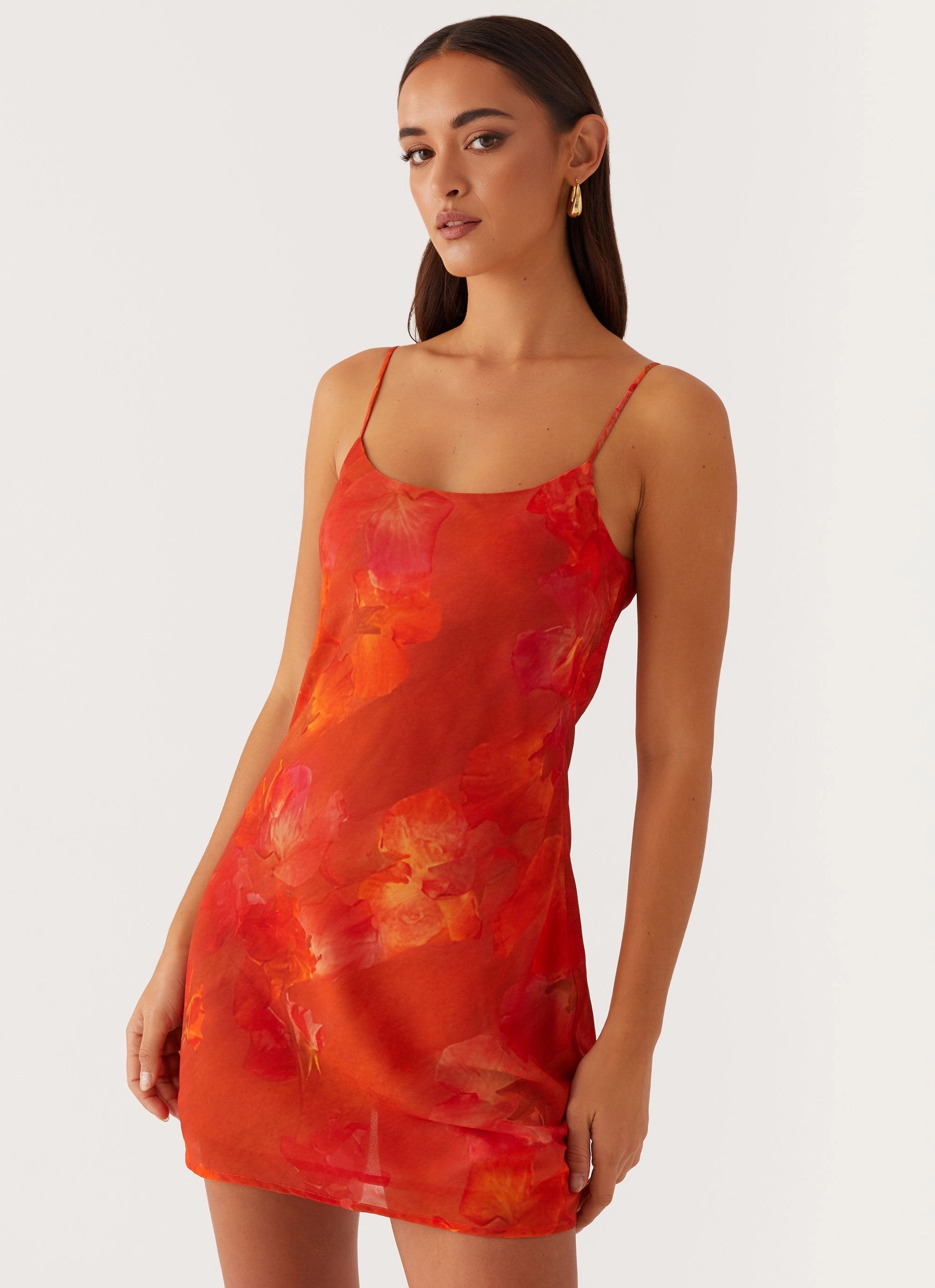Wrap Glow Manifest Mini Dress - Amber