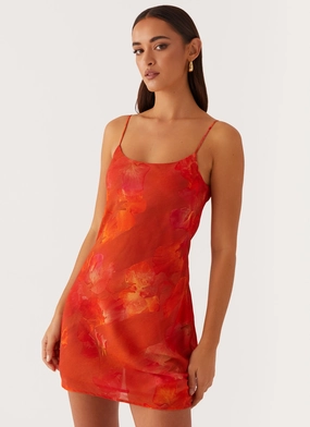 Wrap Glow Manifest Mini Dress - Amber