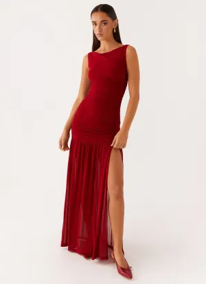 Bold Fashion Elegant Finish Manon Maxi Dress - Red
