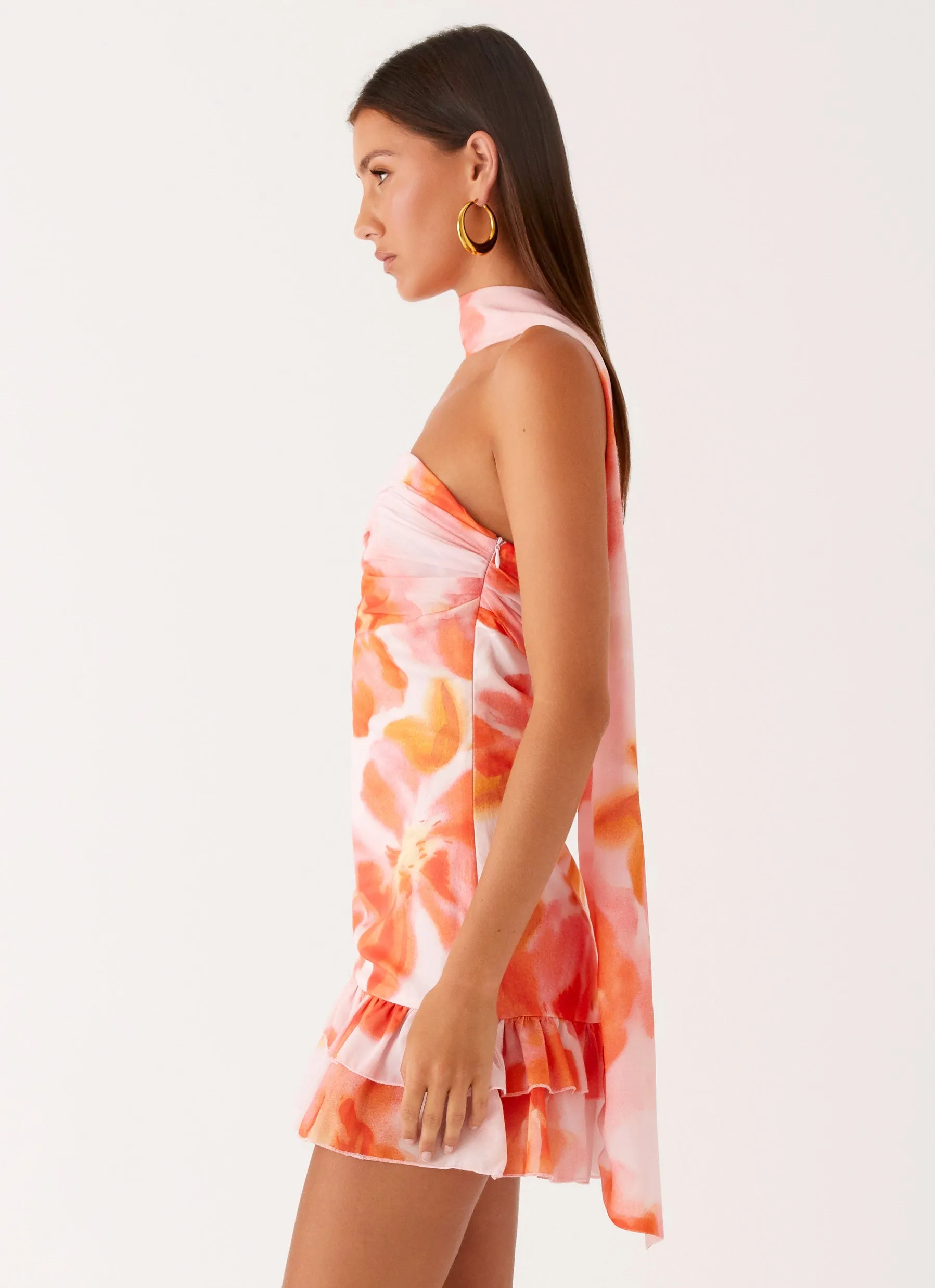 Classic Appeal Manon Scarf Mini Dress - Blushing Blossom