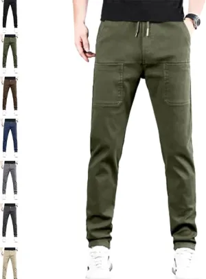 Manzera Men's High Stretch Multi-Pocket Cargo Pants, Grey, XS-5XL
