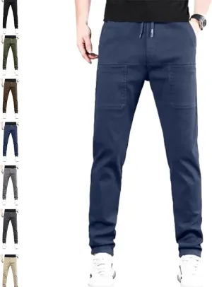 Manzera Men's High Stretch Multi-Pocket Cargo Pants, Grey, XS-5XL