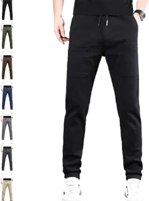 Manzera Men's High Stretch Multi-Pocket Cargo Pants, Grey, XS-5XL