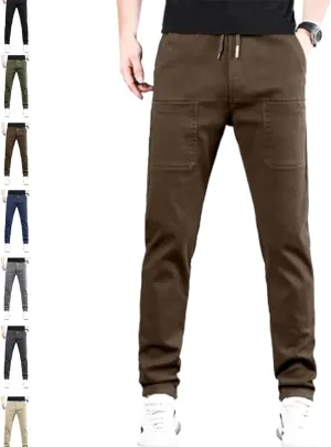 Manzera Men's High Stretch Multi-Pocket Cargo Pants, Grey, XS-5XL