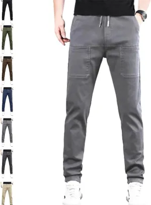 Manzera Men's High Stretch Multi-Pocket Cargo Pants, Grey, XS-5XL