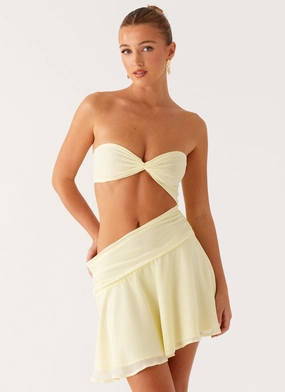 Marbella Mini Dress - Yellow Spring Style