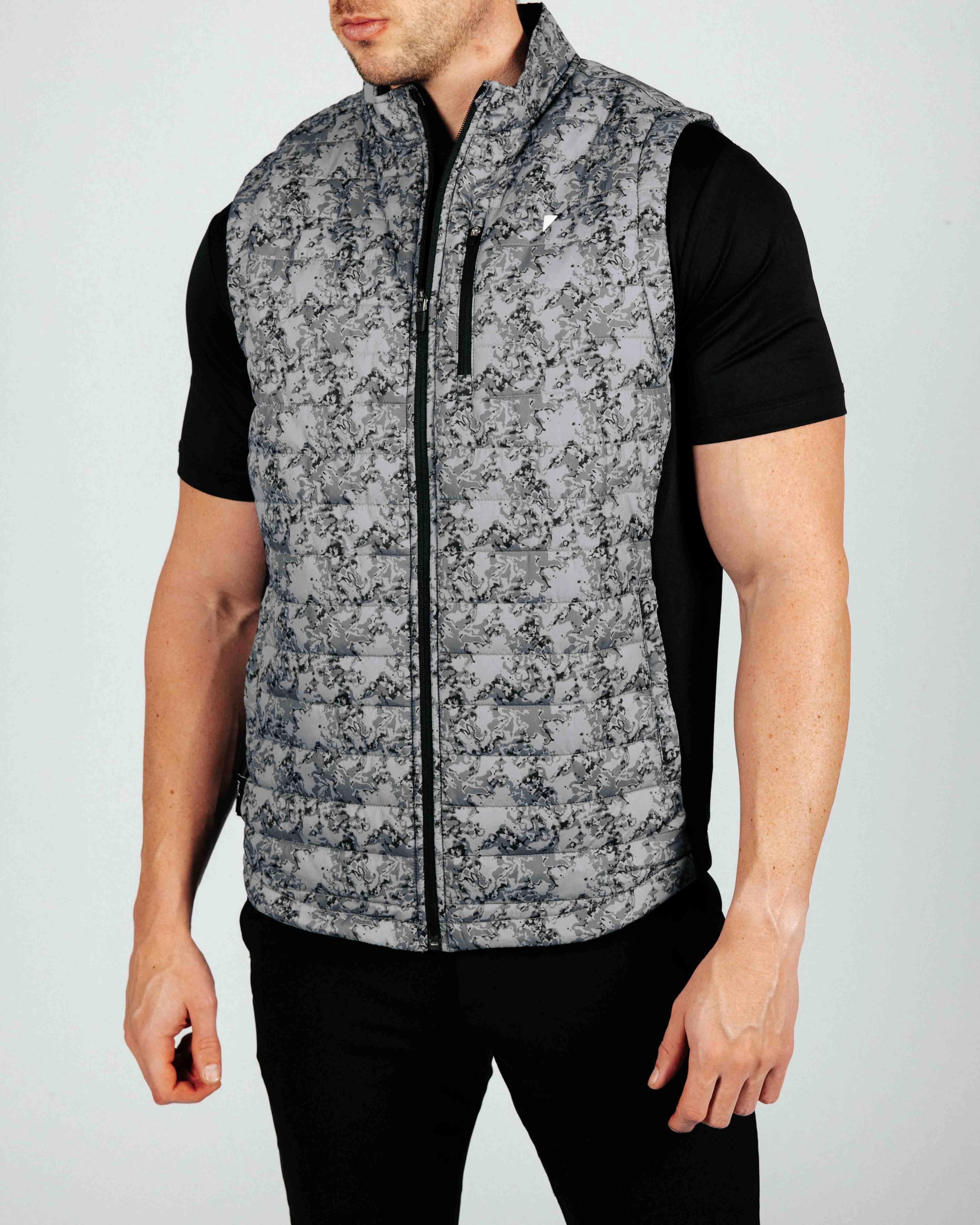 Marble Puff Vest Multi Pocket Design