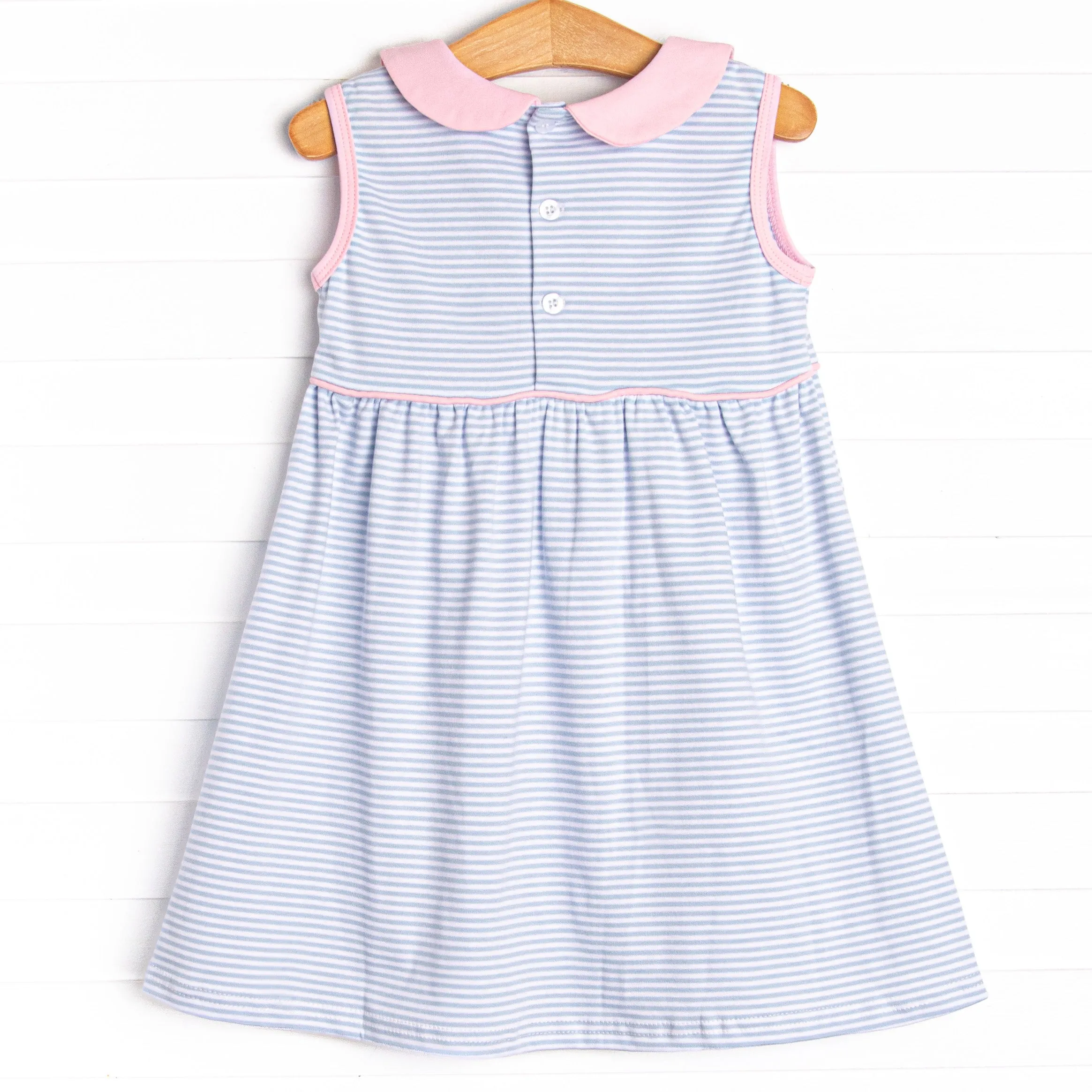 Marcella Pima Dress, Blue Stripe