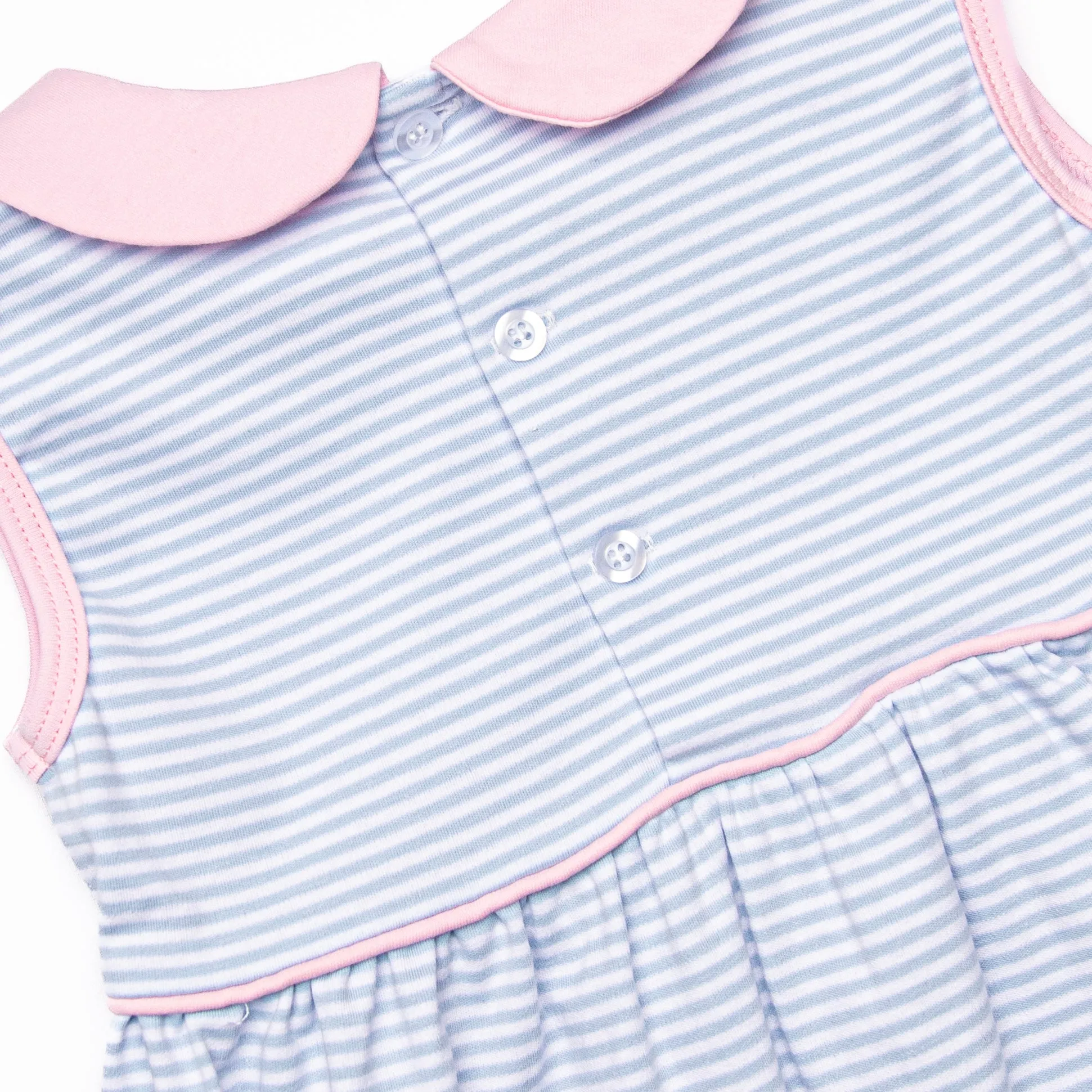 Marcella Pima Dress, Blue Stripe